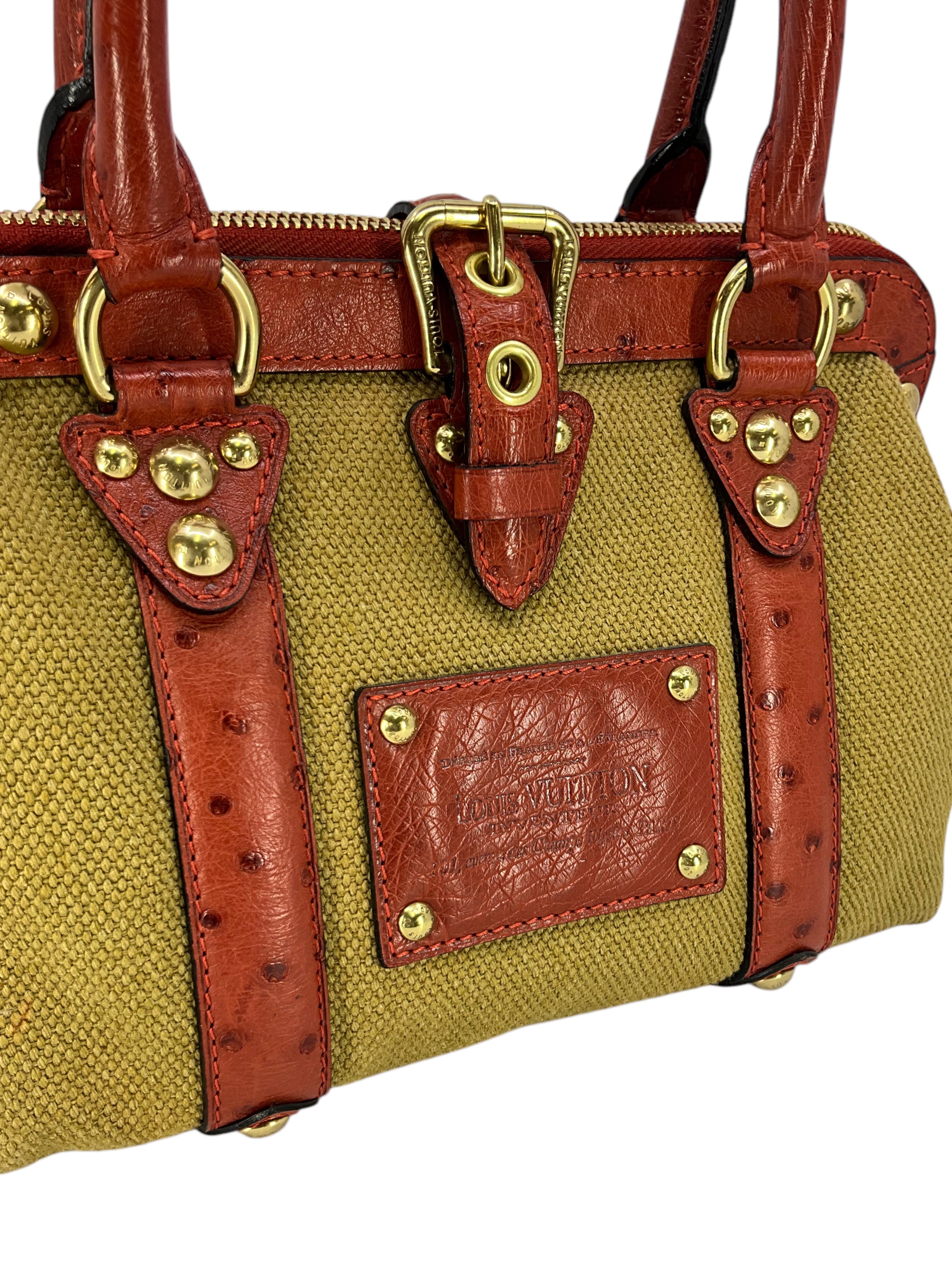 Authentic Louis Vuitton Limited Edition Sac de Nuit PM Bag - Vintage Trianon Canvas & Ostrich Leather Luxury Handbag for Women | Perfect for Evening Events, Date Nights & Special Occasions