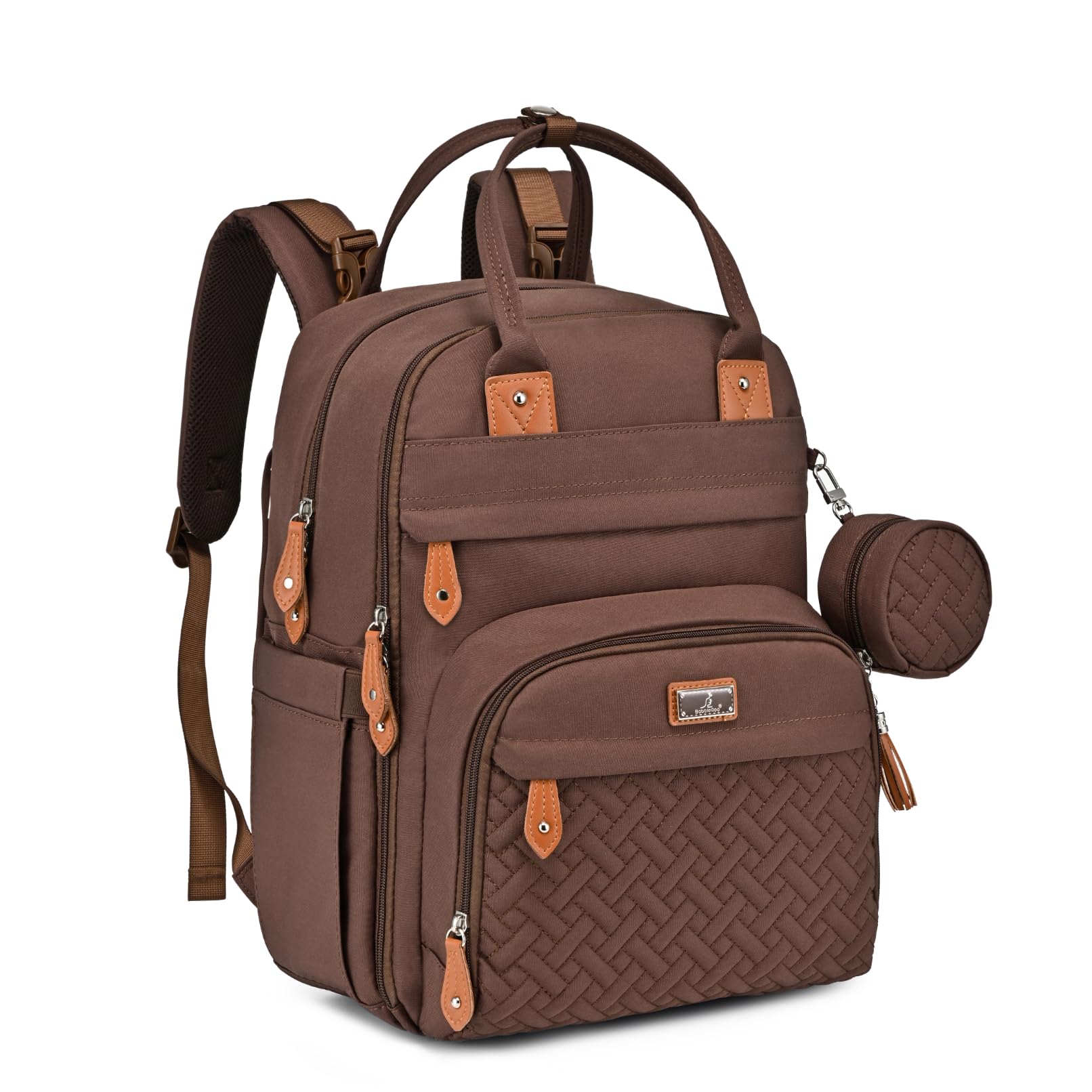 BabbleRoo Multifunctional Diaper Backpack for Moms - Large Baby Travel Bag with Insulated Bottle Pockets, Changing Pad & Stroller Straps | Perfect for Daycare, Hospital Visits & Family Outings