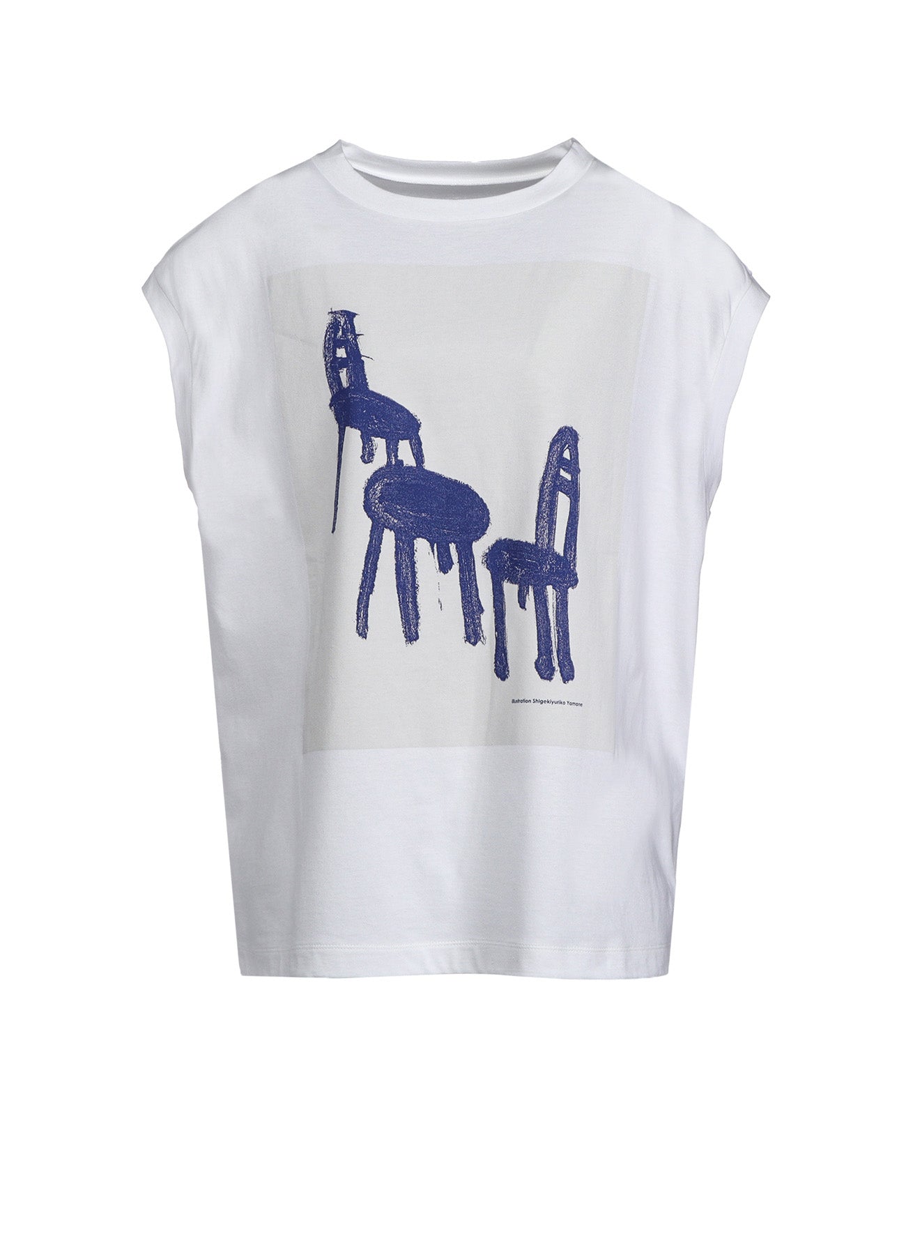 Stylish Cotton Jersey French Sleeve Shirt with Chair & Table Print - Perfect for Casual Wear, Office Outfits and Summer Fashion