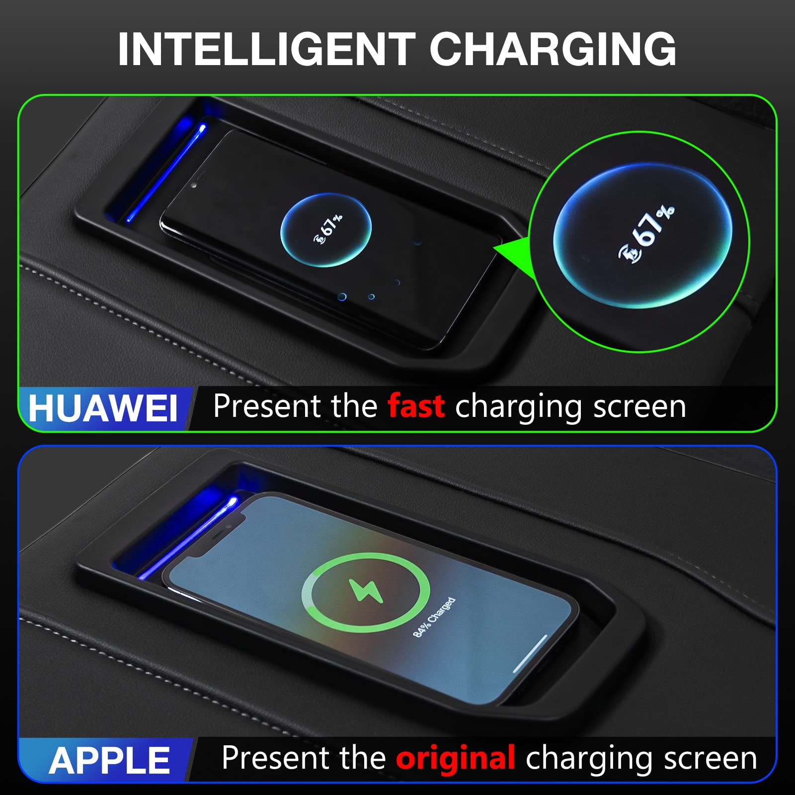 Xipoo 15W Wireless Charger Tray Replacement for 2022-2023 Chevy Silverado & GMC Sierra 1500/2500HD/3500HD - Fast Qi Charging Pad Compatible with Full Console Accessories | Perfect for Road Trips & Daily Commuting