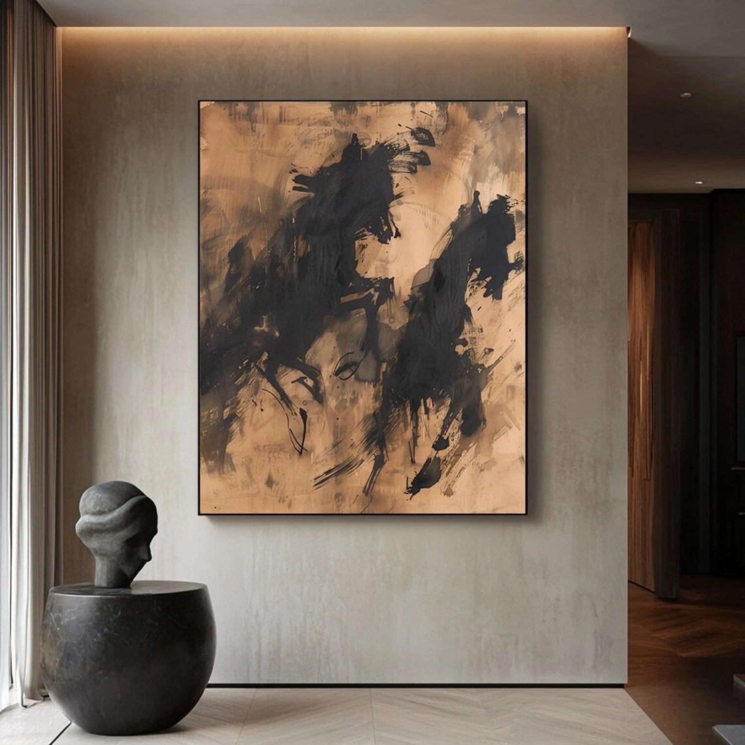 Abstract Painting #AB 459 - Modern Wall Art for Living Room, Bedroom & Office Decor | Unique Handmade Canvas Artwork