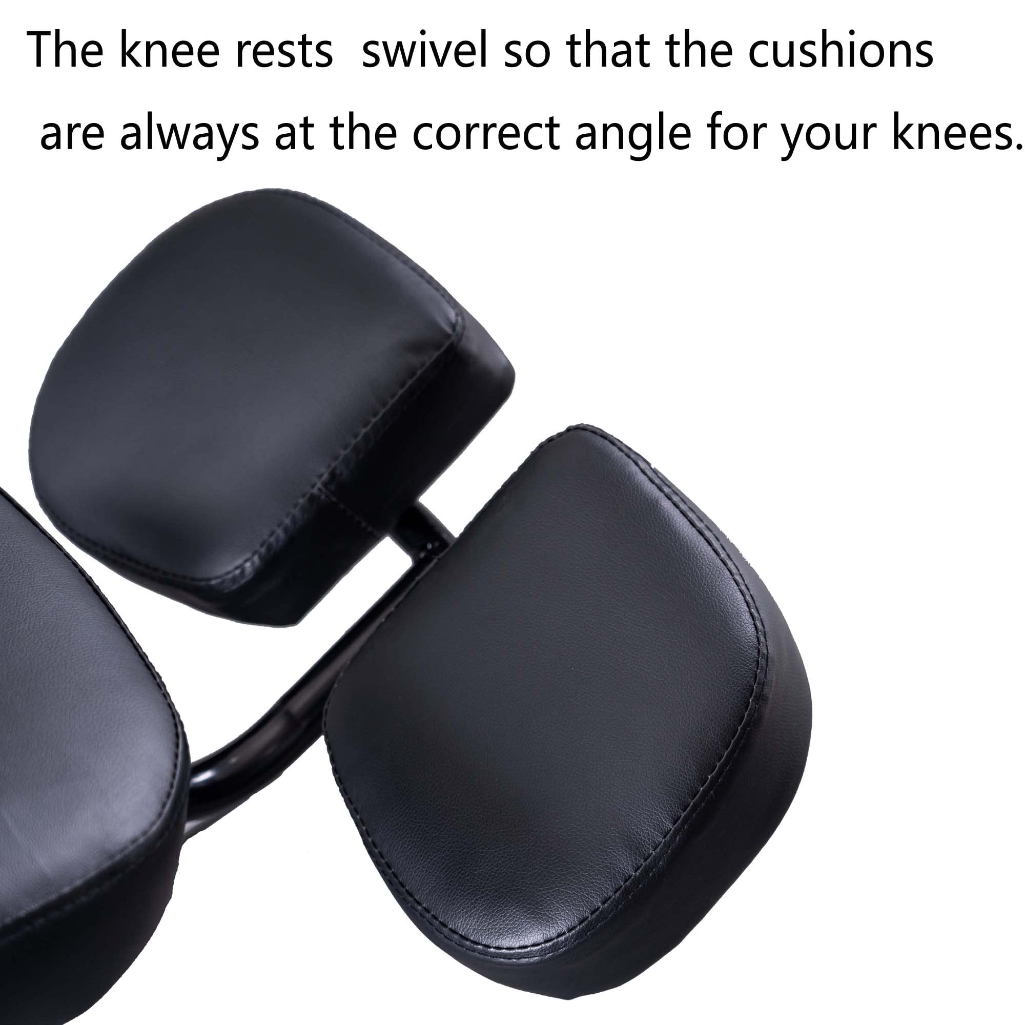 Ergonomic Kneeling Chair with Back Support - Adjustable Height & Angle Office Chair for Back Pain Relief - Posture Correcting Knee Stool for Home & Office Use - Black