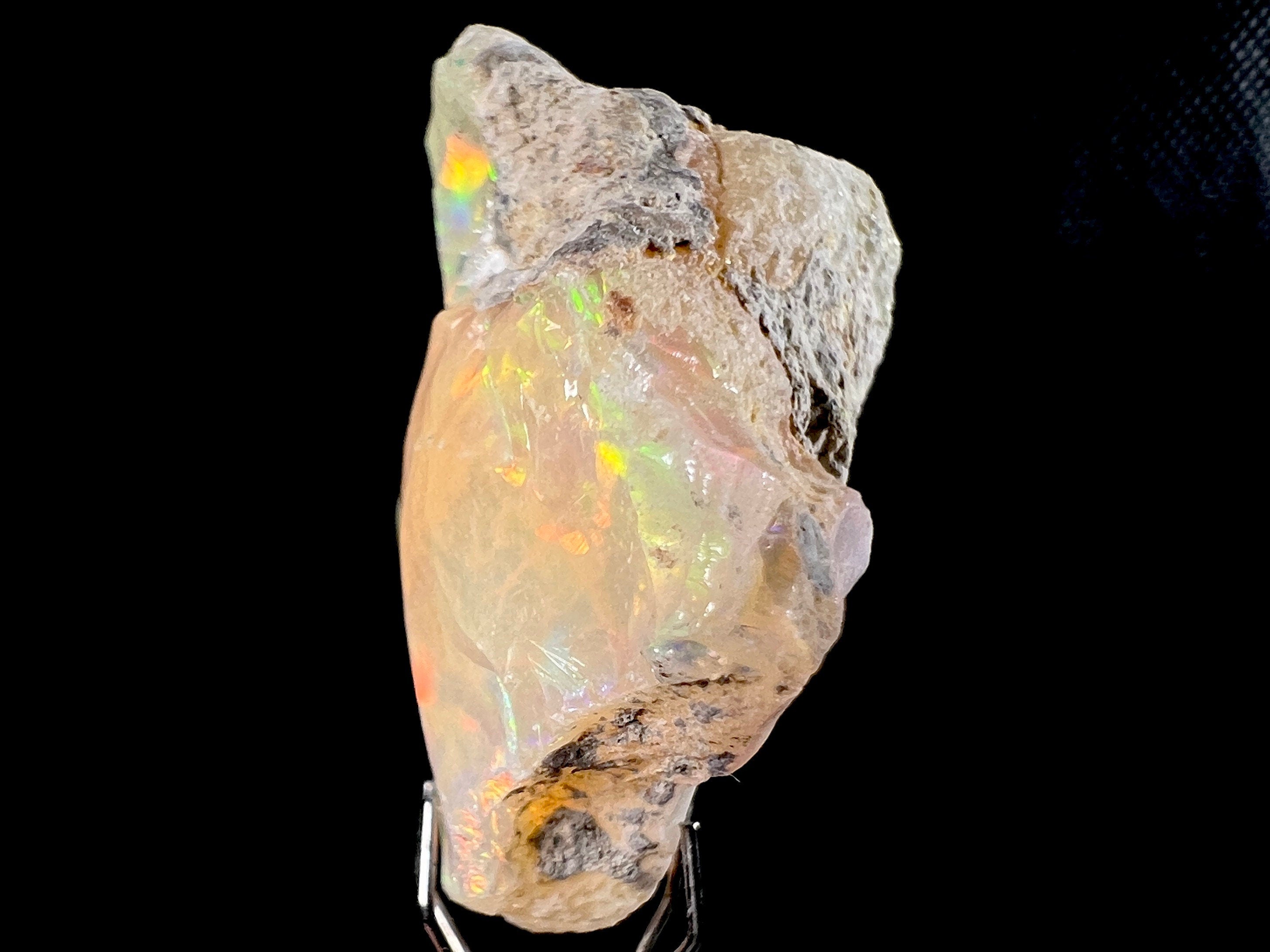 Premium 4A+ Welo Opal Raw Crystal - Natural Cutting Grade Ethiopian Opal Gemstone, October Birthstone for Jewelry Making & Collection (50702) - Perfect for Rings, Necklaces & Healing Crystal Displays