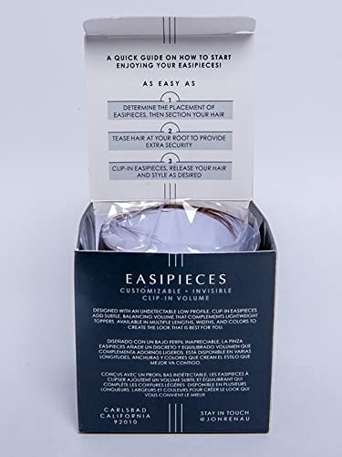EasiPieces 4 Inch Wide German Chocolate Brown Human Hair Topper - 12 Inch Remy Hair with Polyurethane Base for Thinning Hair & Volume - Perfect for Daily Wear, Special Occasions & Hair Loss Solutions