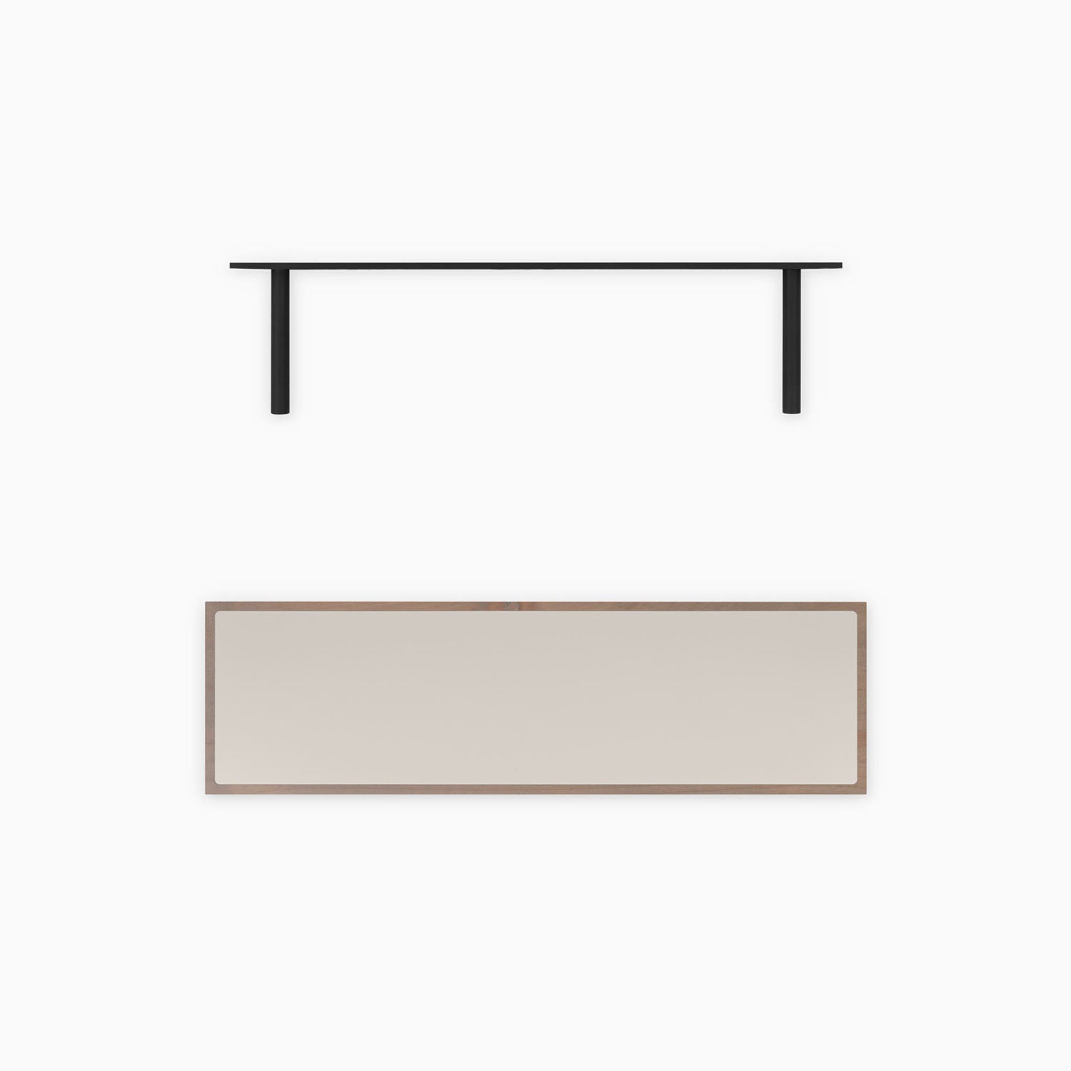 Aksel Inlay Hatch Grey Floating Shelf - Modern Wall Mounted Storage for Living Room, Bathroom & Office Decor