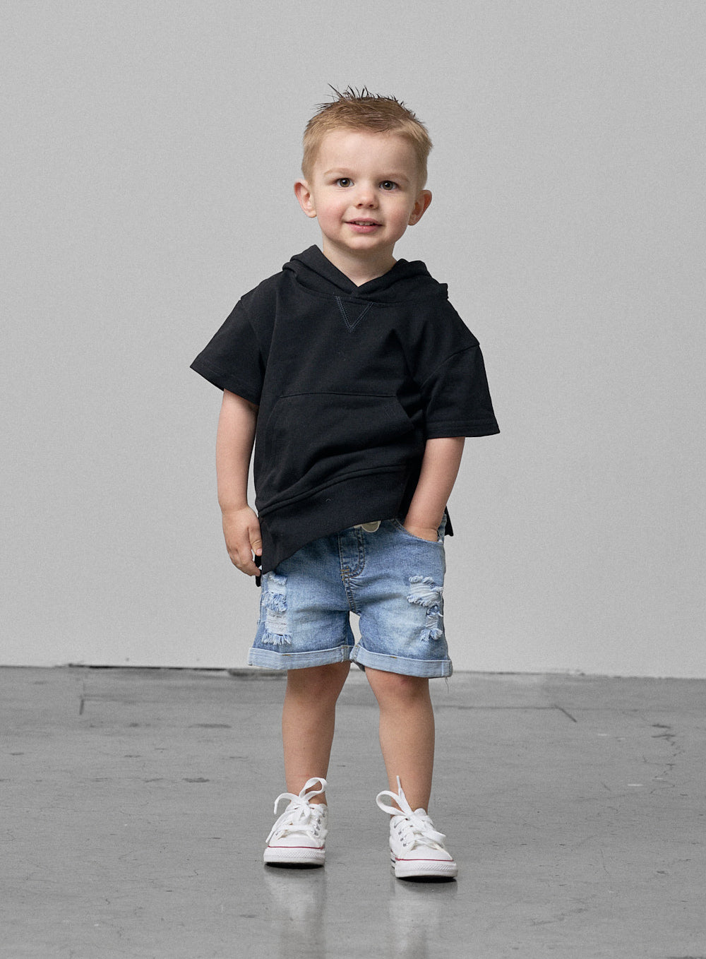 Men's Black Short Sleeve Hoodie - Lightweight Summer Pullover for Casual Wear, Gym & Outdoor Activities
