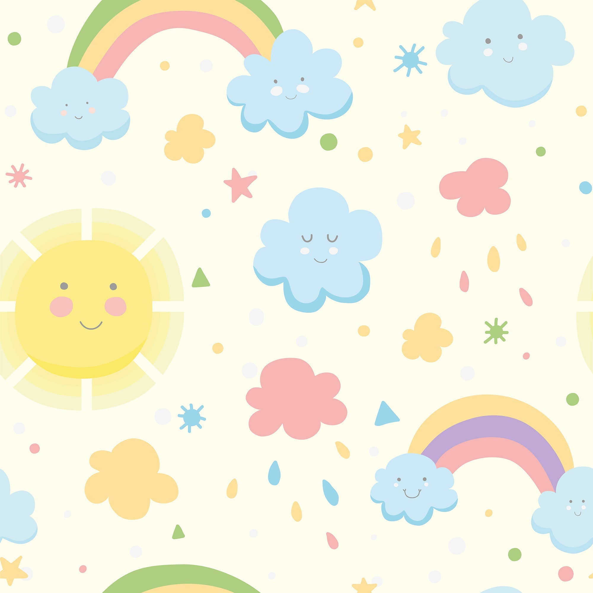 Kids Wallpaper Sample - Yellow & Beige Nursery Wall Covering | Perfect for Children's Bedroom, Playroom & Nursery Decor