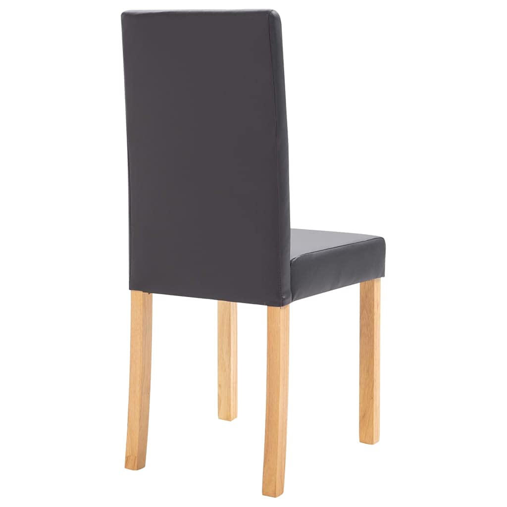 4-Piece Gray Faux Leather Dining Chairs Set - Upholstered High Back Side Chairs with Padded Seat for Kitchen, Dining Room, Bedroom & Living Room - Modern Comfortable Seating for Family Gatherings & Dinner Parties