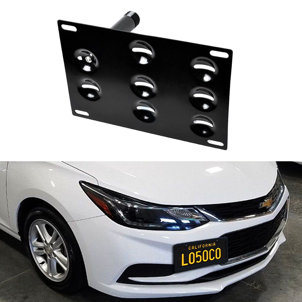 17-Up Gen2 Chevy Cruze Front Bumper Tow Hook License Plate Bracket Adapter - Universal Fit, Easy Installation - Perfect for Car Shows, Off-Roading & Custom Vehicle Styling