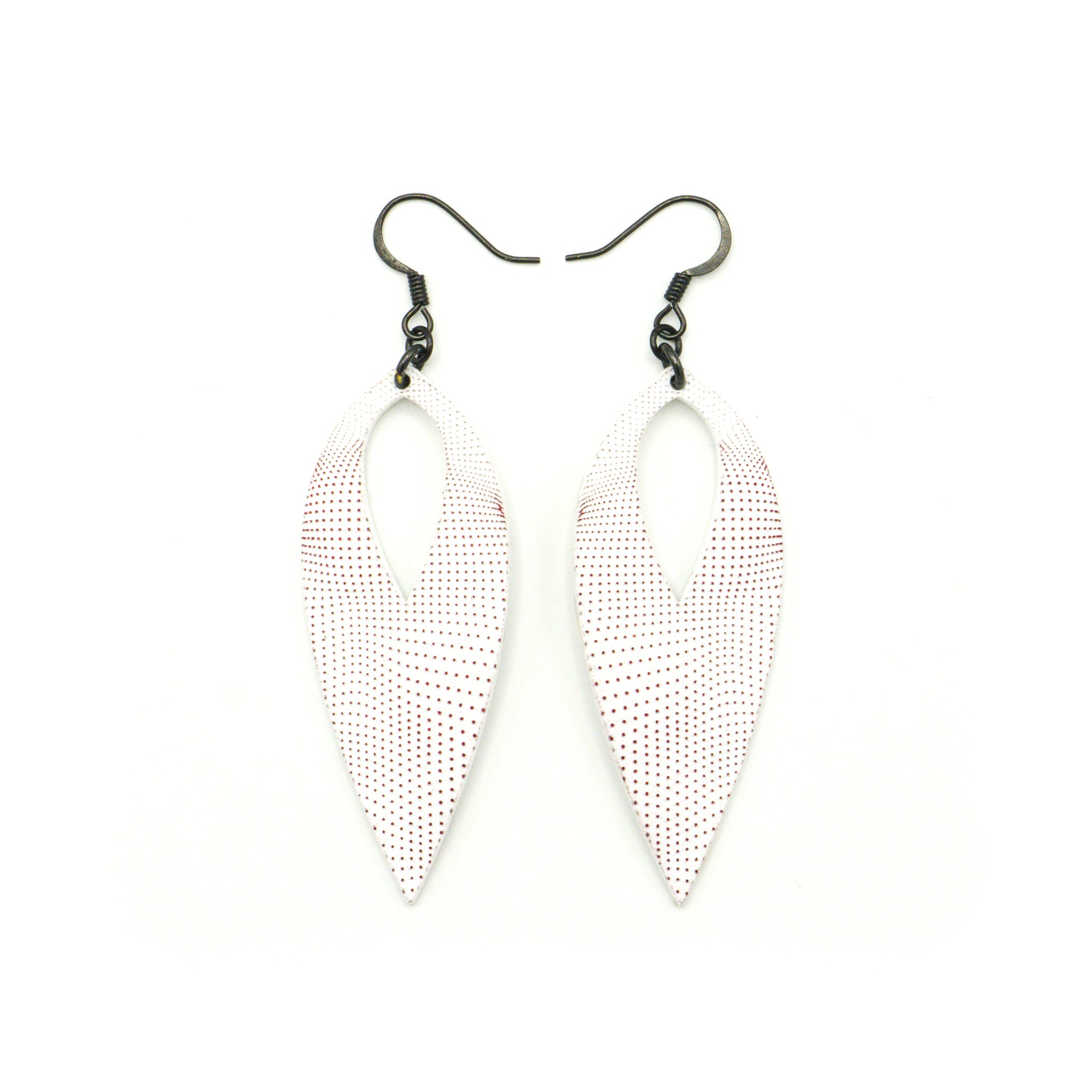 Nativas 17R Acrylic Earrings - Red Holographic & White Dangle Earrings for Women | Trendy Party, Wedding, and Everyday Fashion Accessories