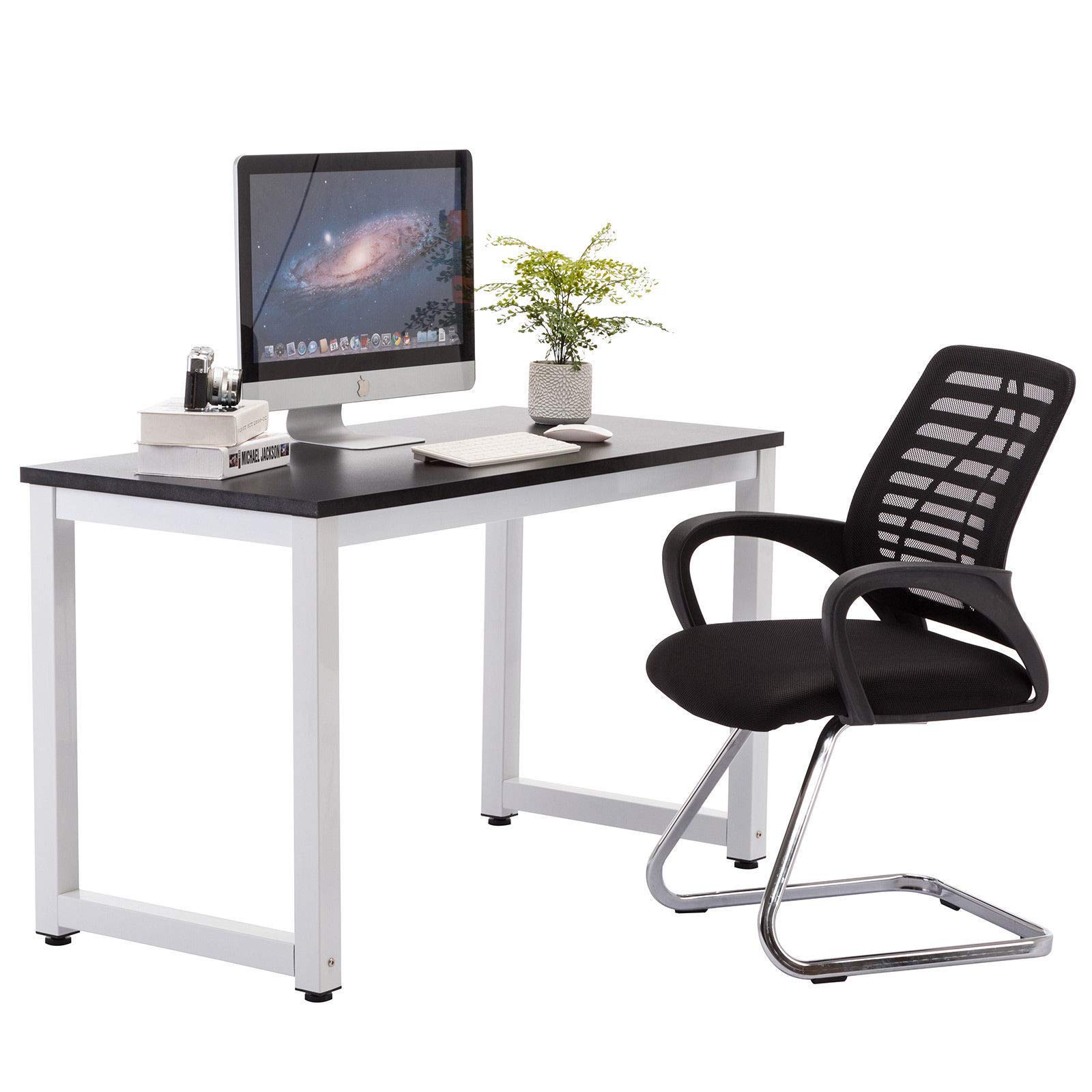 Black Wooden Computer Desk - Ergonomic PC Gaming Corner Desk with Storage, Study & Reading Laptop Workstation for Home Office - Perfect for Small Spaces & Gaming Setups