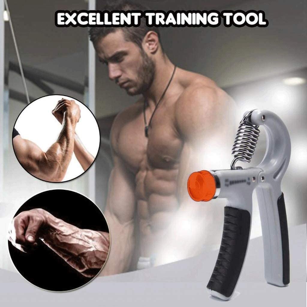 Adjustable Hand Grip Strengthener 11-132Lbs - Non-Slip Grip Strength Trainer for Forearm & Finger Exercises - Orange Resistance Bands for Muscle Building & Physical Therapy - Perfect for Gym, Office & Home Workouts