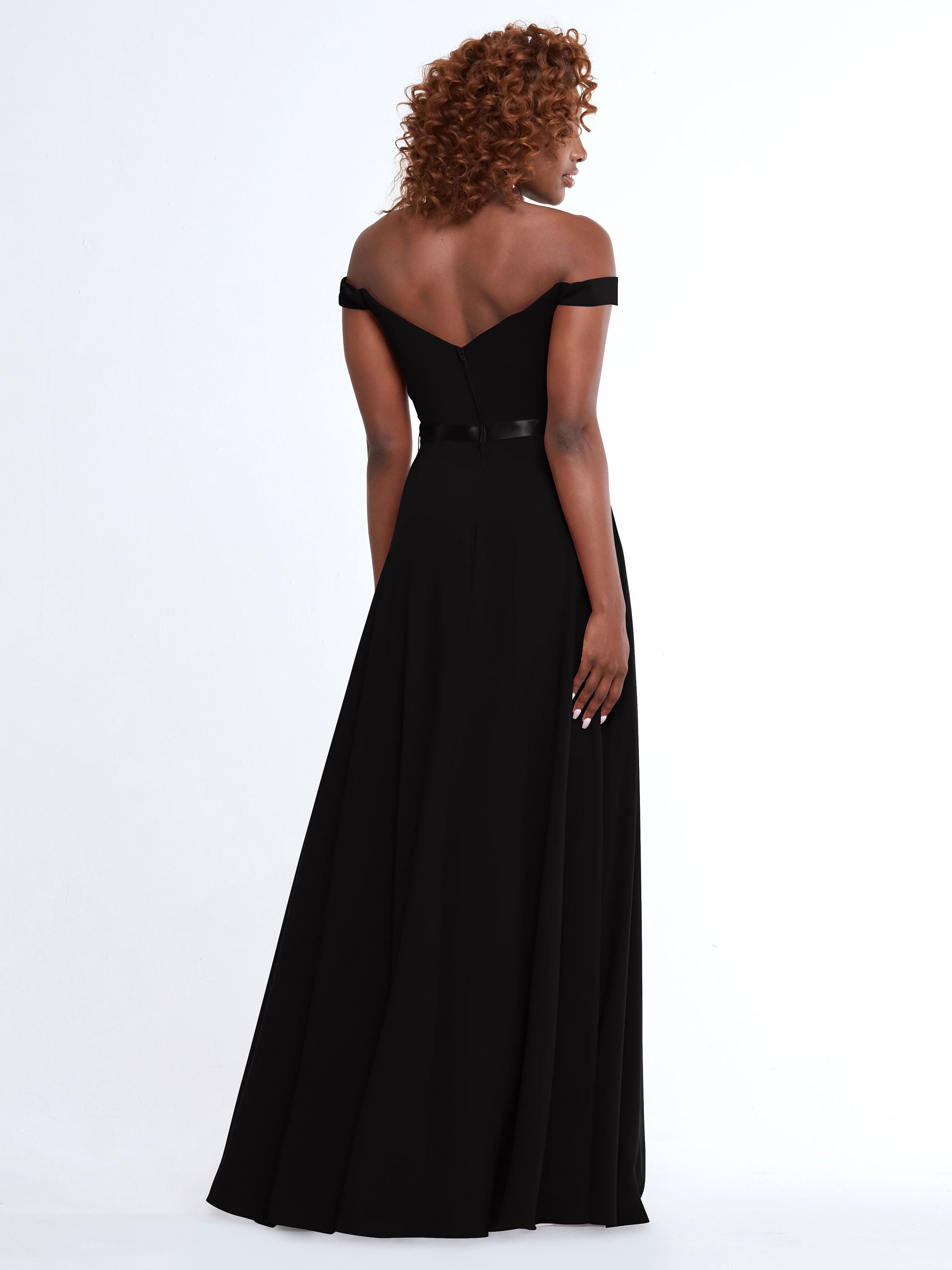 Elegant Off-the-Shoulder A-Line Chiffon Bridesmaid Dress with Sash - Size 80100 - Perfect for Weddings, Formal Events & Special Occasions