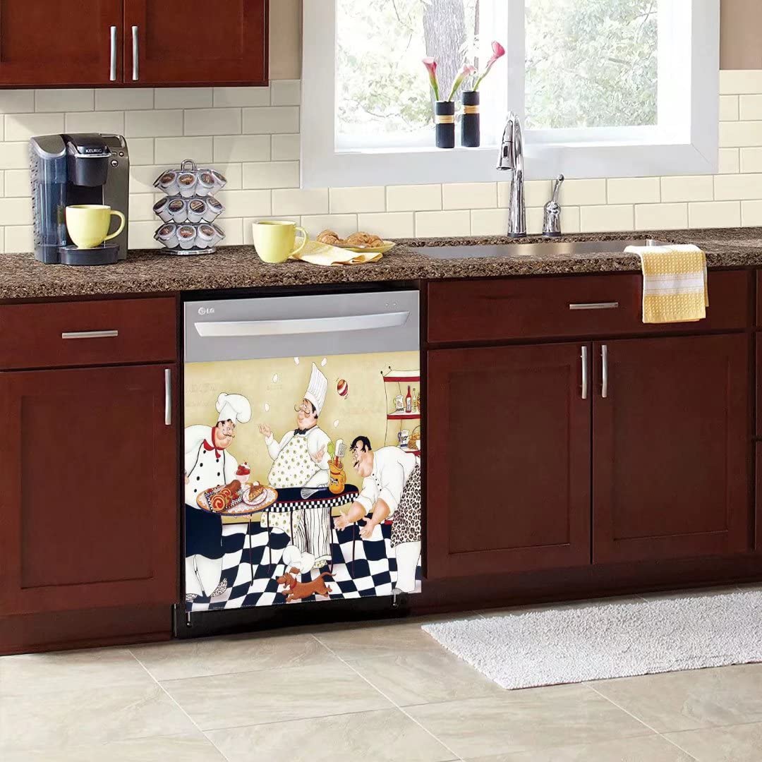 Chef-Themed Magnetic Dishwasher Cover Decals 23