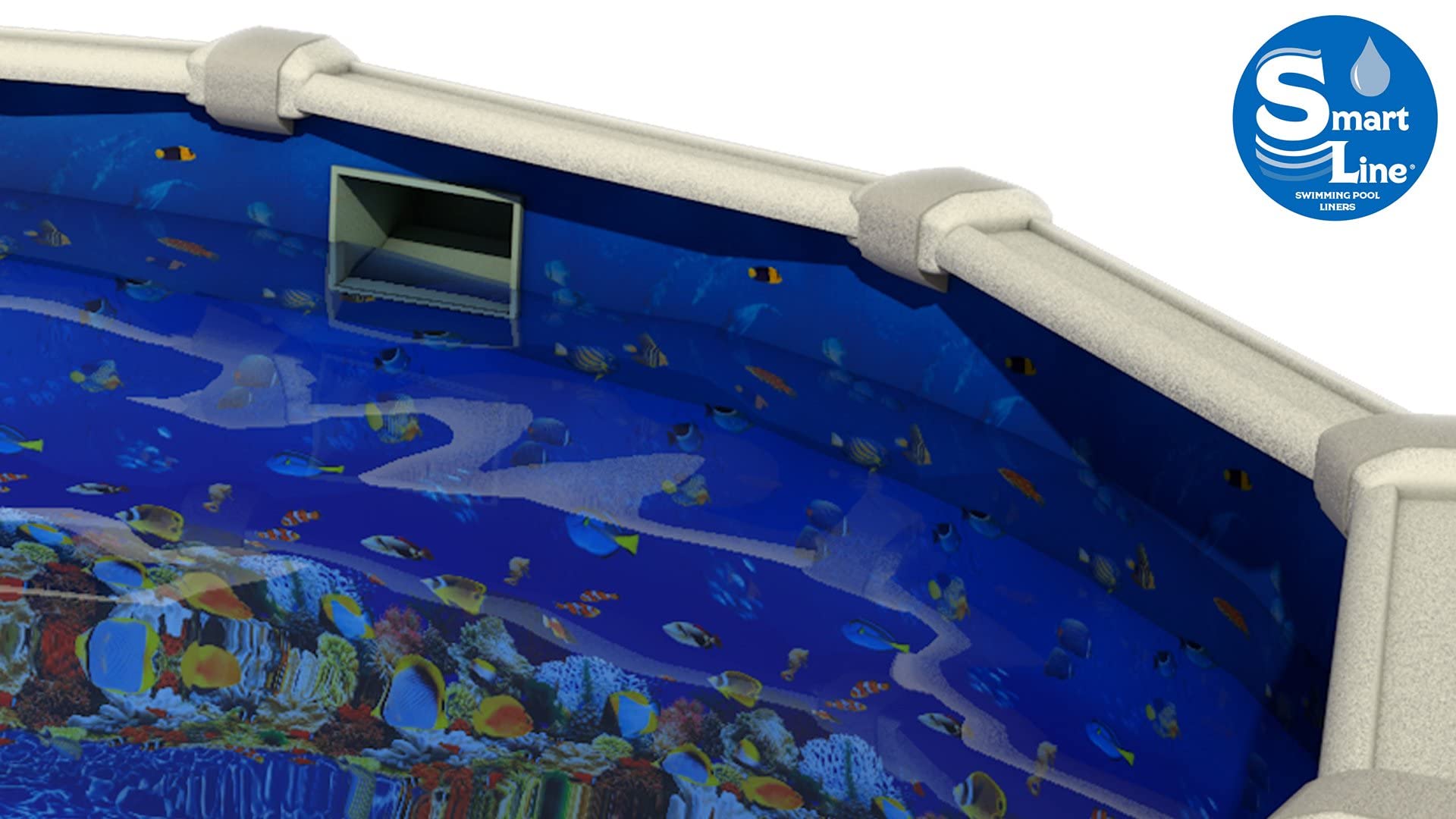Smartline 12x20ft Rectangle Caribbean Blue Kayak Pool Replacement Liner - Beaded Style, 5.5ft Deep End, 25 Gauge Virgin Vinyl - Perfect for Backyard Swimming Pools & Family Fun