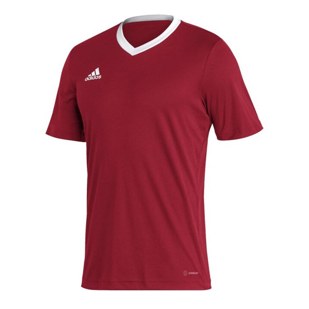 Adidas Youth Entrada 22 Soccer Jersey - Red & White Team Colors - Lightweight Breathable Fabric for Youth Soccer Players - Perfect for Training, Matches & Fan Wear