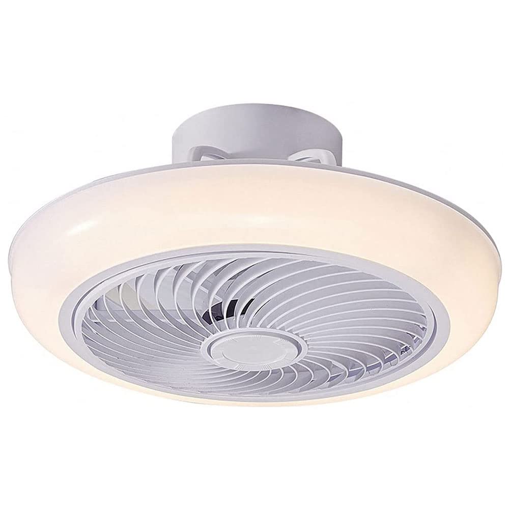 36W LED Bladeless Ceiling Fan with Remote Control - 3 Color Changing Lights & 3 Speed Settings - Ultra Quiet Operation for Living Room, Bedroom, Office - Modern Enclosed Design with Energy Efficient Lighting