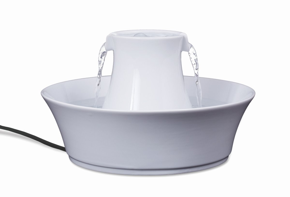 PetSafe Drinkwell Avalon Ceramic Pet Water Fountain - 70 oz. Fresh Flowing Water Dispenser for Cats & Dogs with Filters - Perfect for Home, Office & Multi-Pet Households