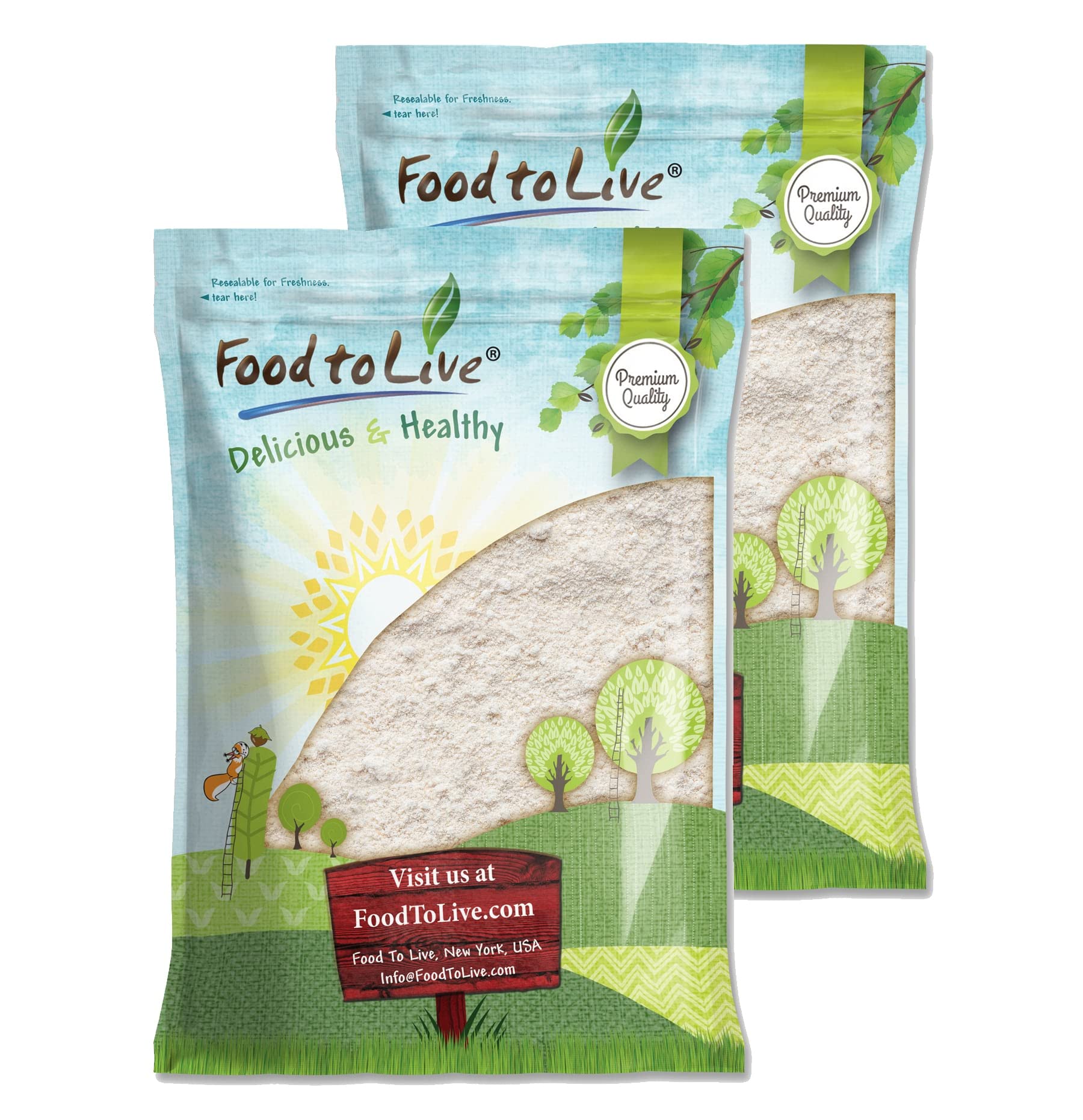Food to Live - Organic Whole Grain Oat Flour, 16 lb Bulk Bag - Finely Ground from Whole Grain Oat Groats, Vegan, High in Fiber & Protein - Perfect for Baking Bread, Cookies & Healthy Recipes