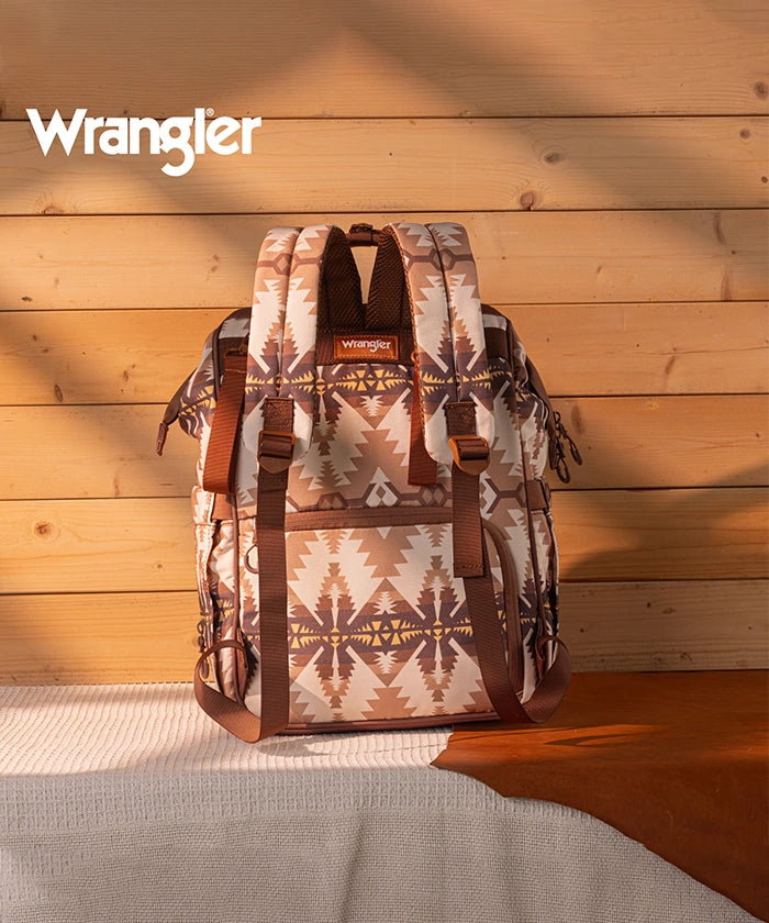 Wrangler Aztec Printed Diaper Bag - Stylish & Spacious Baby Essentials Organizer for Travel, Outings & Everyday Use