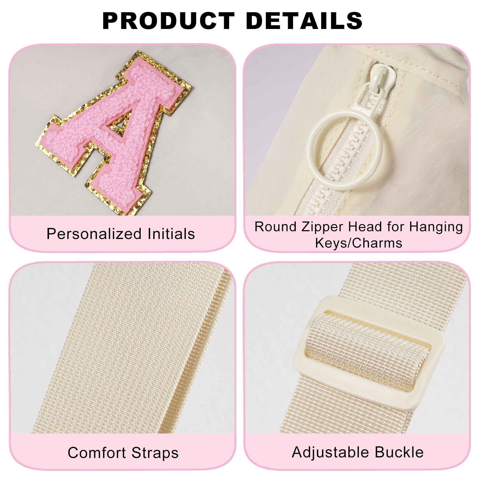 Personalized Initial Small Crescent Crossbody Bag for Women - Trendy Cute Birthday & Holiday Gift for Her - Perfect for Everyday Use, Travel, and Special Occasions