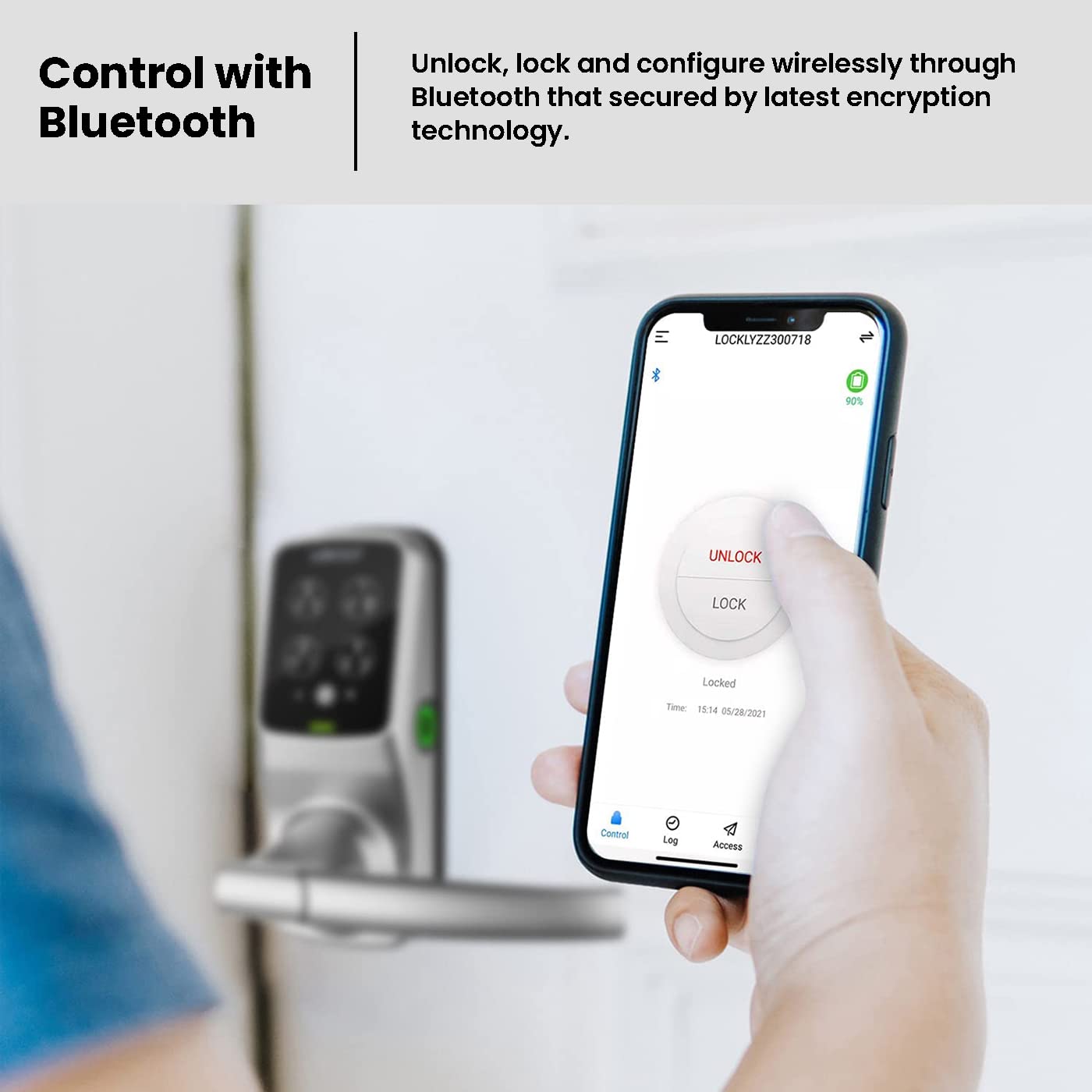 Lockly Secure Plus Smart Door Lock - Bluetooth Enabled Keyless Entry with PIN Genie® Keypad & 3D Biometric Fingerprint Sensor - Auto Lock Feature for Enhanced Home Security (Ideal for Apartments, Vacation Homes & Smart Home Integration)