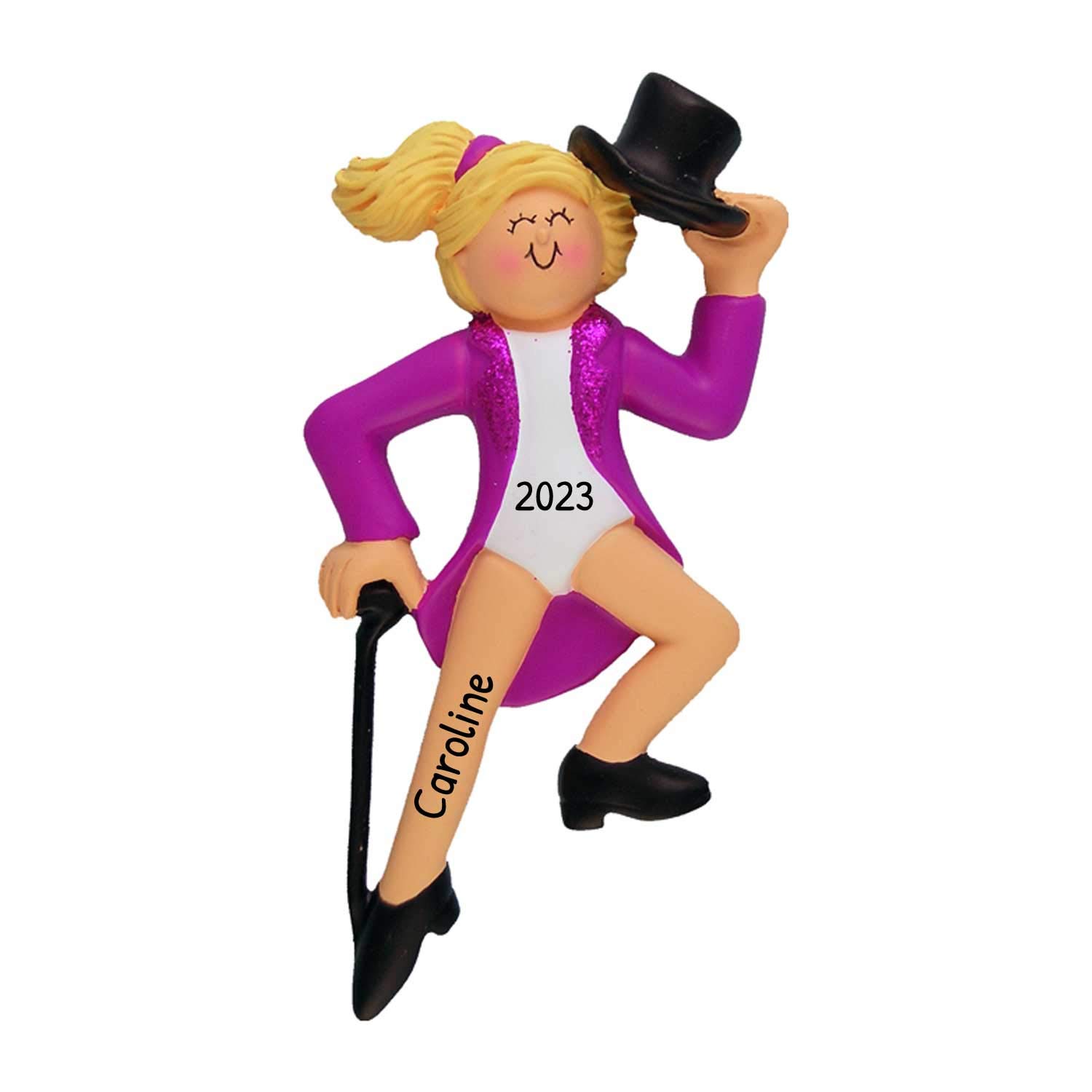 2024 Personalized Blonde Dancer Ornament - Tap Dance Christmas Tree Decor, Workout Gift for Girls, Festive Dance Teacher Keepsake by Elves for Holiday Celebrations & Home Decor