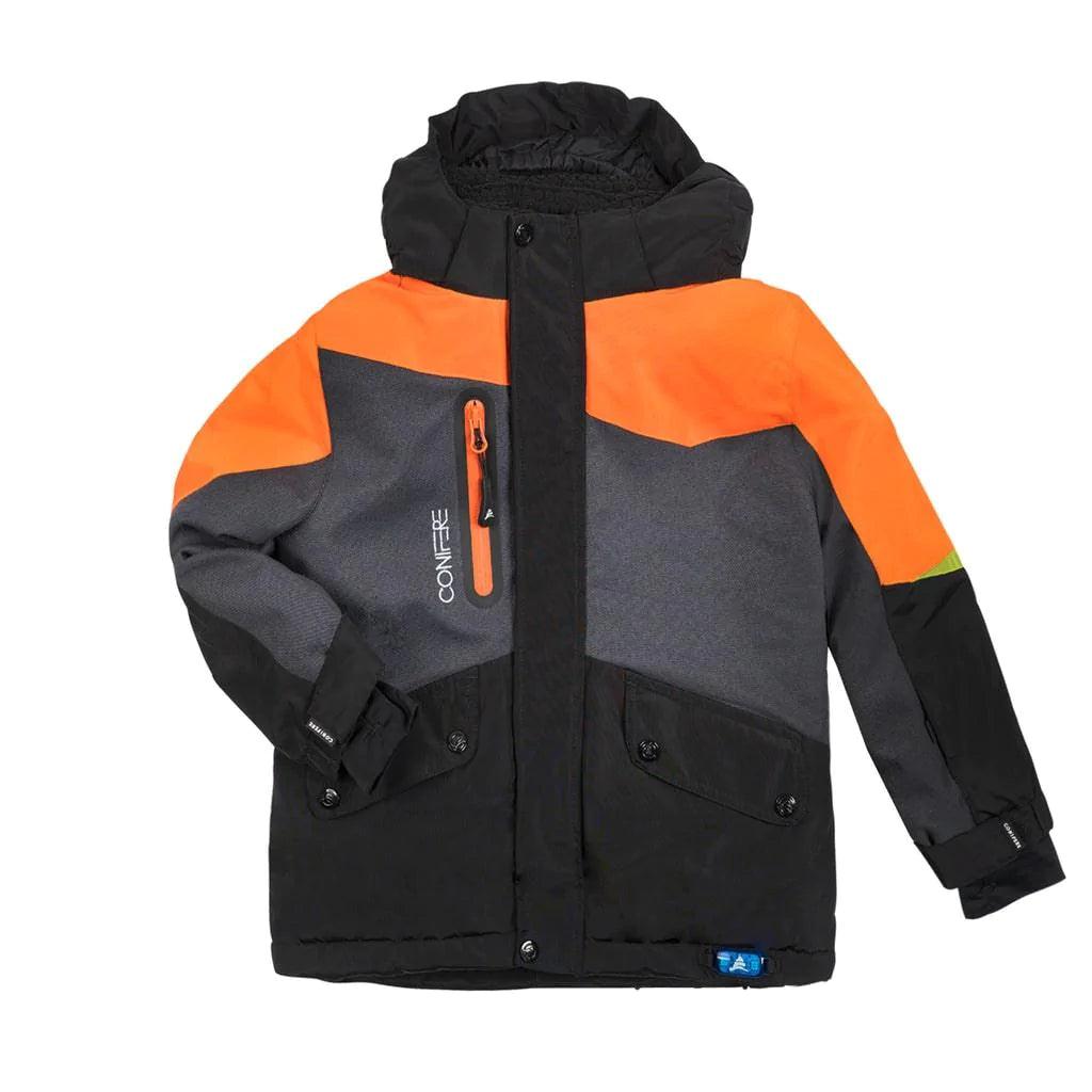 Conifere Boys Winter Snowsuit Set - Waterproof Insulated Snow Jacket & Pants for Kids - Orange - Perfect for Skiing, Snowboarding & Outdoor Winter Play