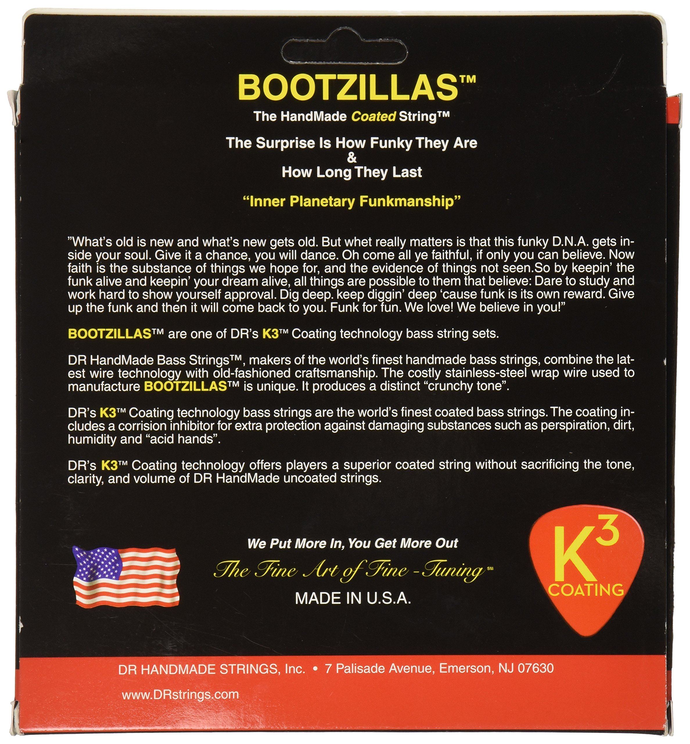 DR Strings Bootzilla Bass Strings - Bootsy Collins Signature Series (50-110 Gauge) | Premium Bass Guitar Strings for Funk, Rock & Jazz Performances