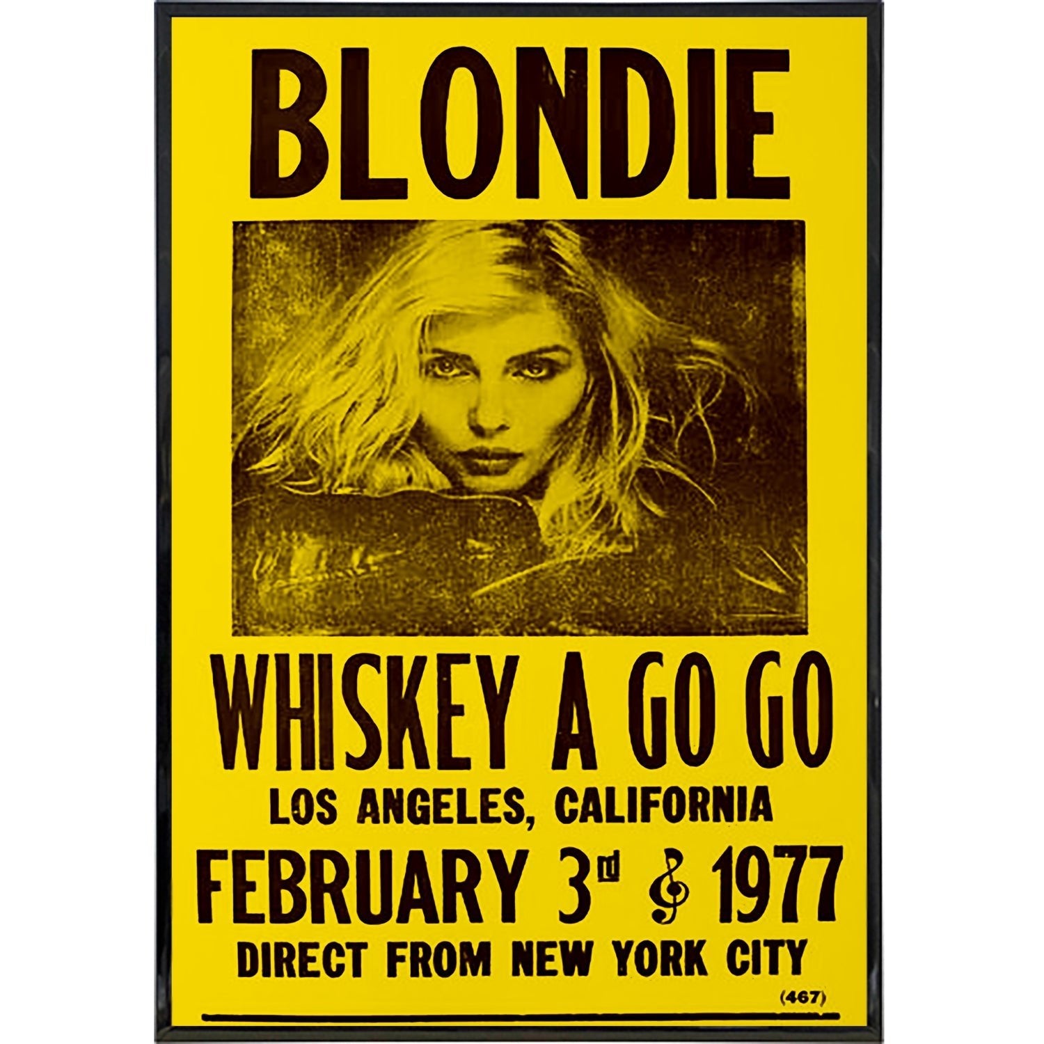 Vintage Blondie 1977 Concert Poster Print - Classic Rock Band Wall Art Decor for Music Lovers, Retro Room & Bar Decor