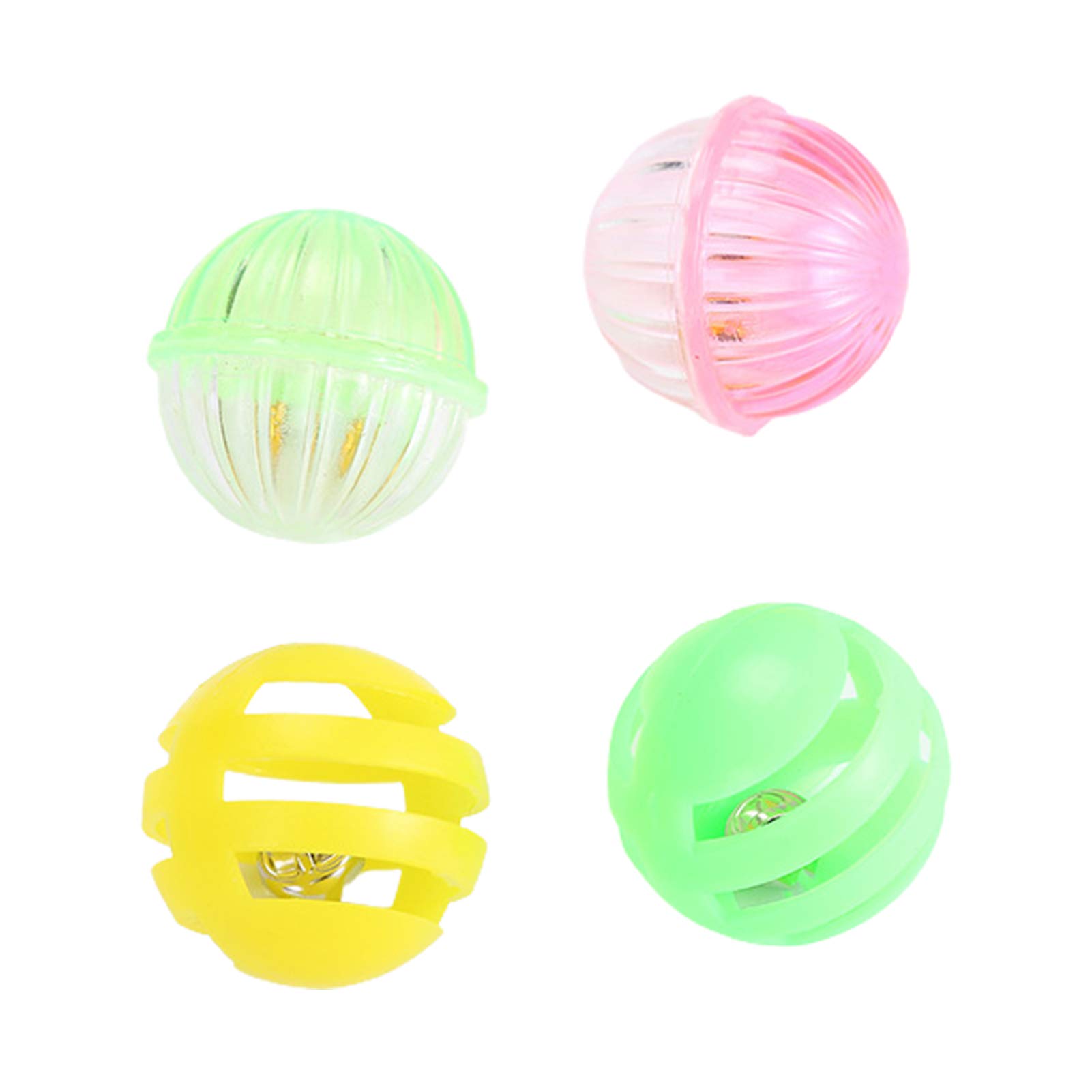 SONGBIRDTH 4Pcs Cat Toy Set - Interactive Cat Bell Balls with Particle & Paper Card for Exercise & Play | Fun Indoor Pet Toys for Kittens & Adult Cats