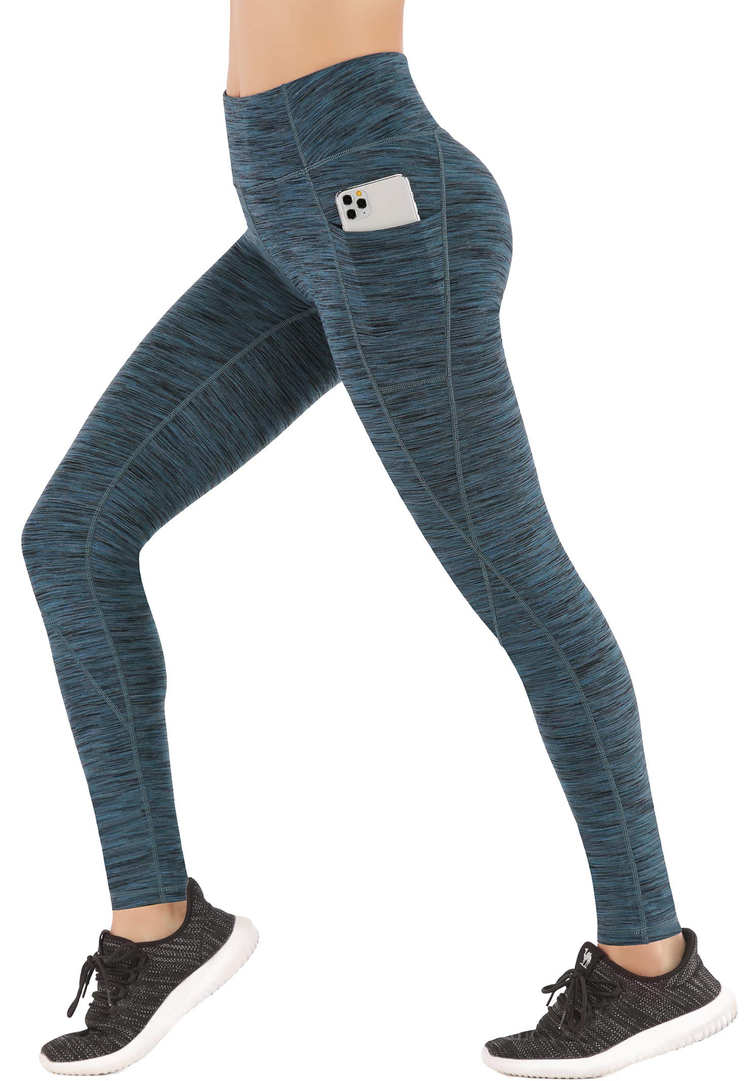 Healthyoga Women's High Waist Yoga Pants with Pockets - Stretchy Workout Leggings for Gym, Running & Lounge Wear