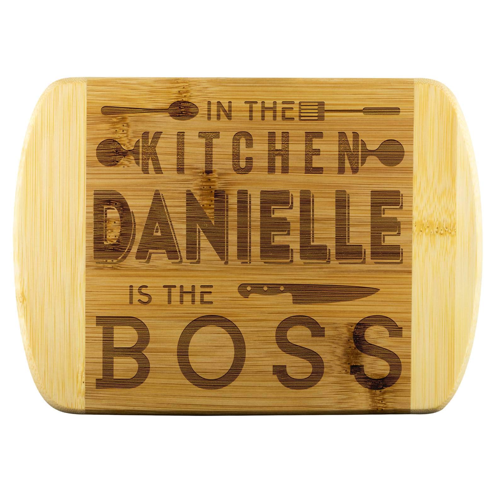 Funny Kitchen Cutting Board - 'Danielle Is The Boss' - Unique Mother's Day Gifts for Mom, Mother-in-Law, Anniversary, Housewarming & Birthday - Perfect for Cooking, Baking & Home Decor