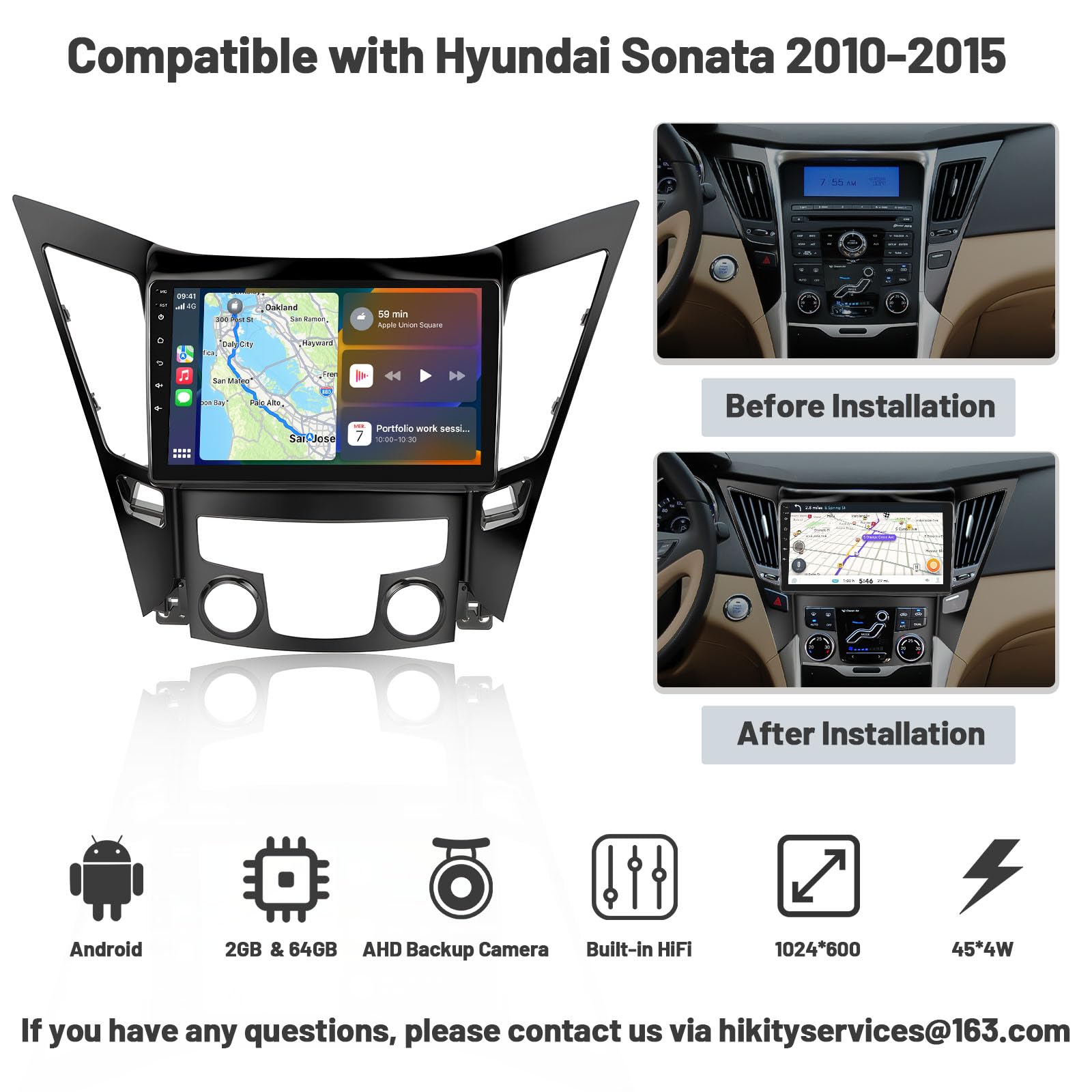 2+64GB Android 13 Car Stereo for Hyundai Sonata 2010-2015 | 9