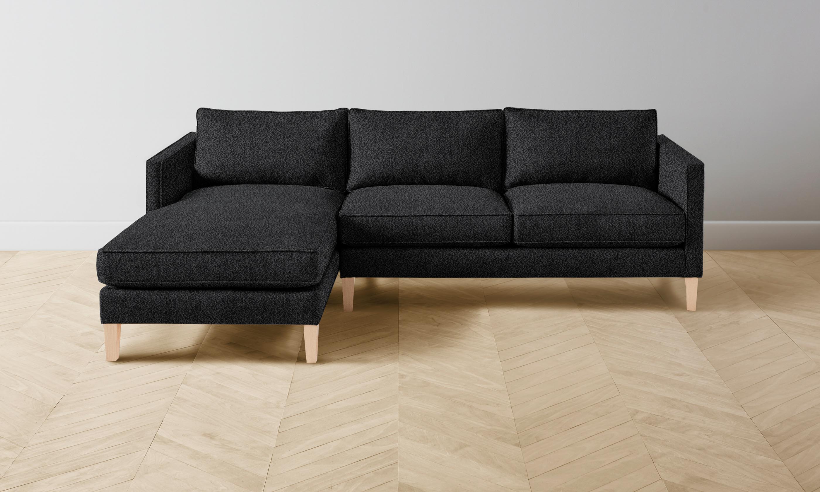 Premium Crosby Sectional Sofa with Italian Bouclé Fabric in Storm Gray - Perfect for Living Room, Lounge & Modern Home Decor