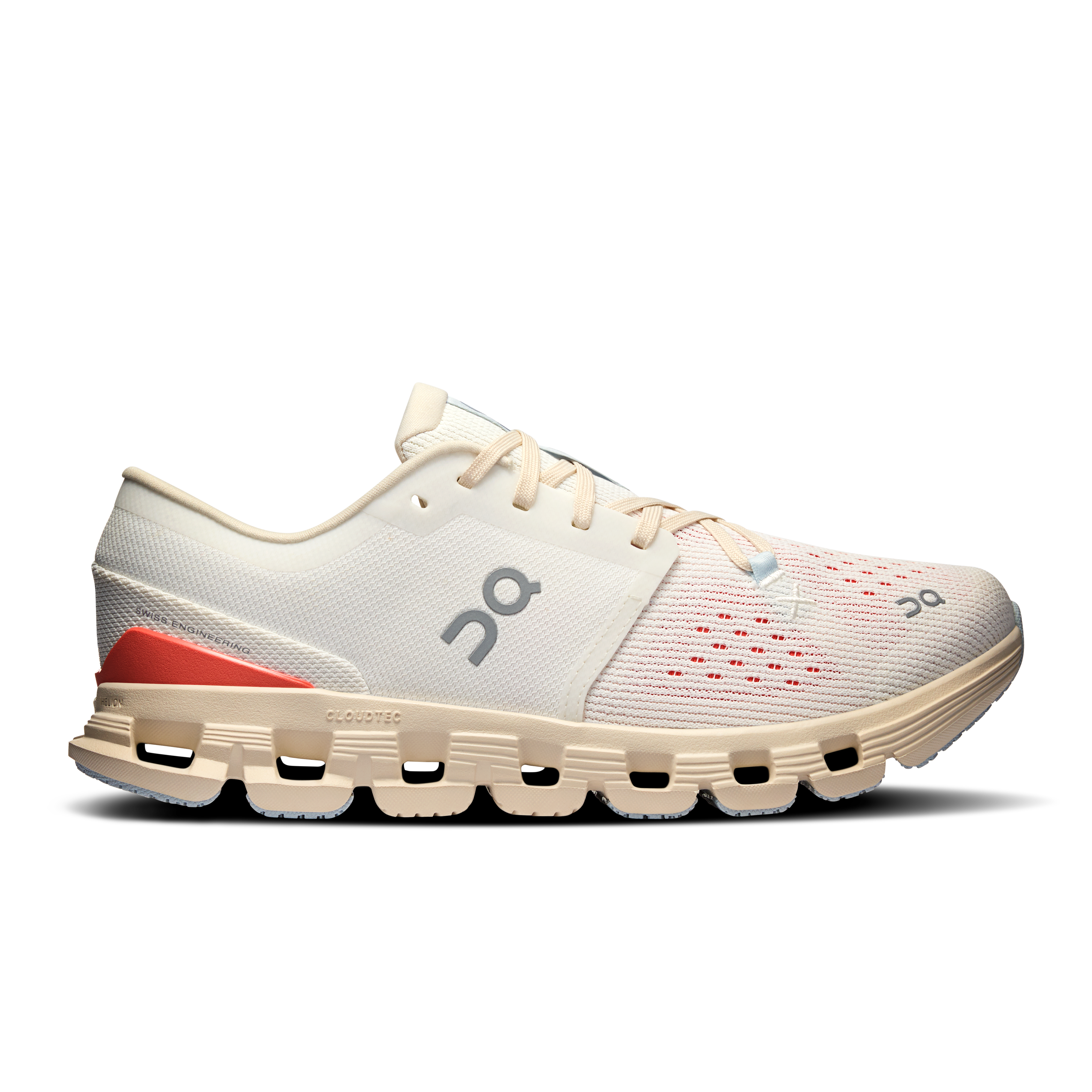 Women's Cloud X 4 Running Shoes - Lightweight Comfort Sneakers for Women in Ivory/Salmon | Perfect for Jogging, Gym Workouts & Everyday Wear