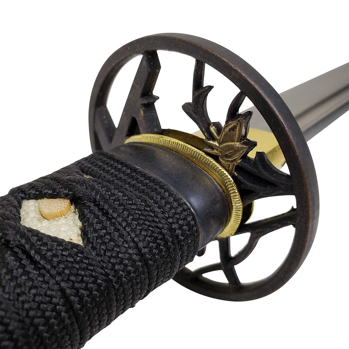 Handmade Samurai Sword Katana - 1045 Carbon Steel Full Tang Blade, Fully Disassemblable - Perfect for Collectors, Unique Gifts & Martial Arts Practice - Premium Straw Mat Cutting Training Tool (Model 127-Black) | Japanese Sword Display, Cosplay Prop, Home Decor & Bushido Enthusiasts