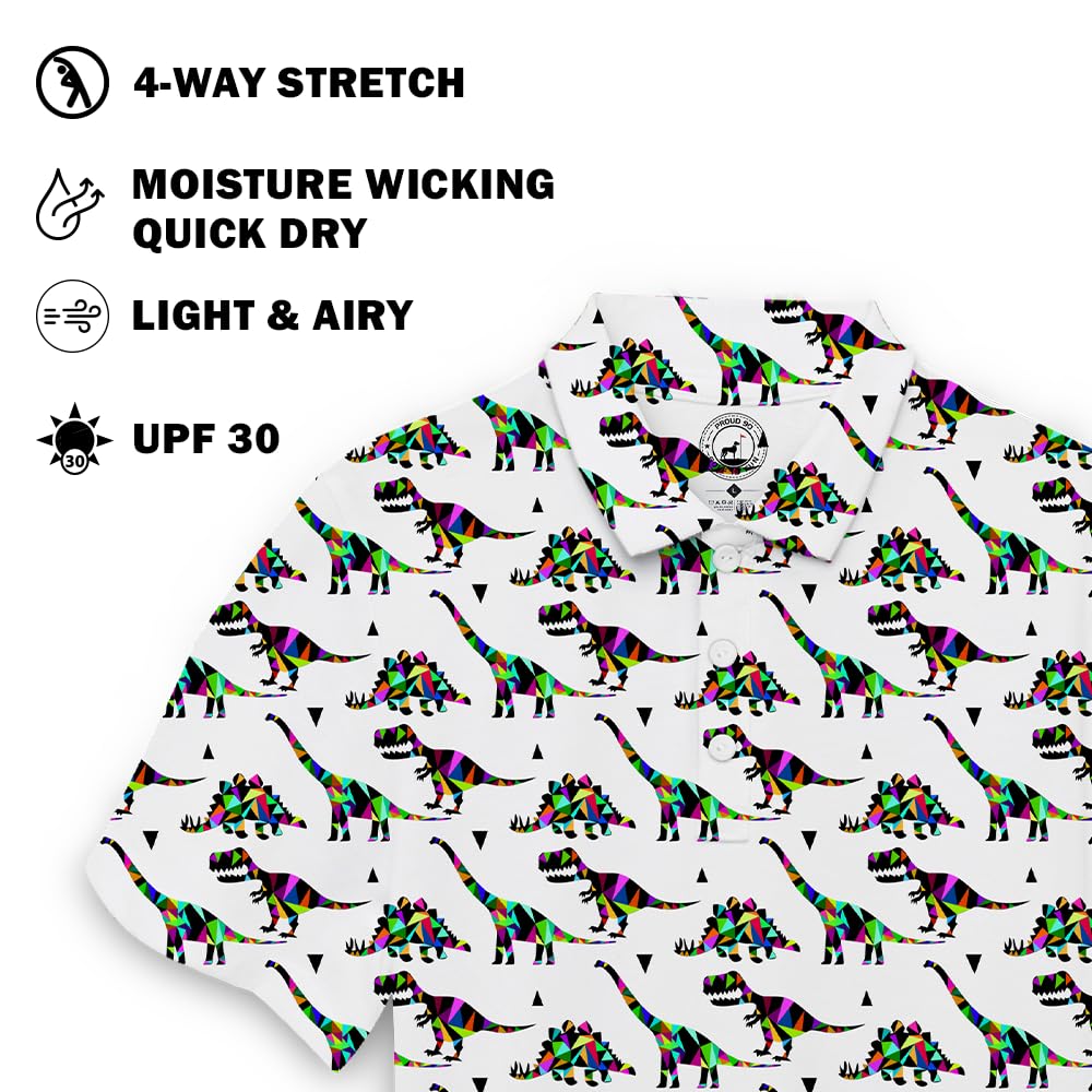 90 Unique Moisture-Wicking Golf Shirts for Men - Breathable Polo with Fun Reptar Design | Perfect for Golf Courses, Casual Wear & Outdoor Activities