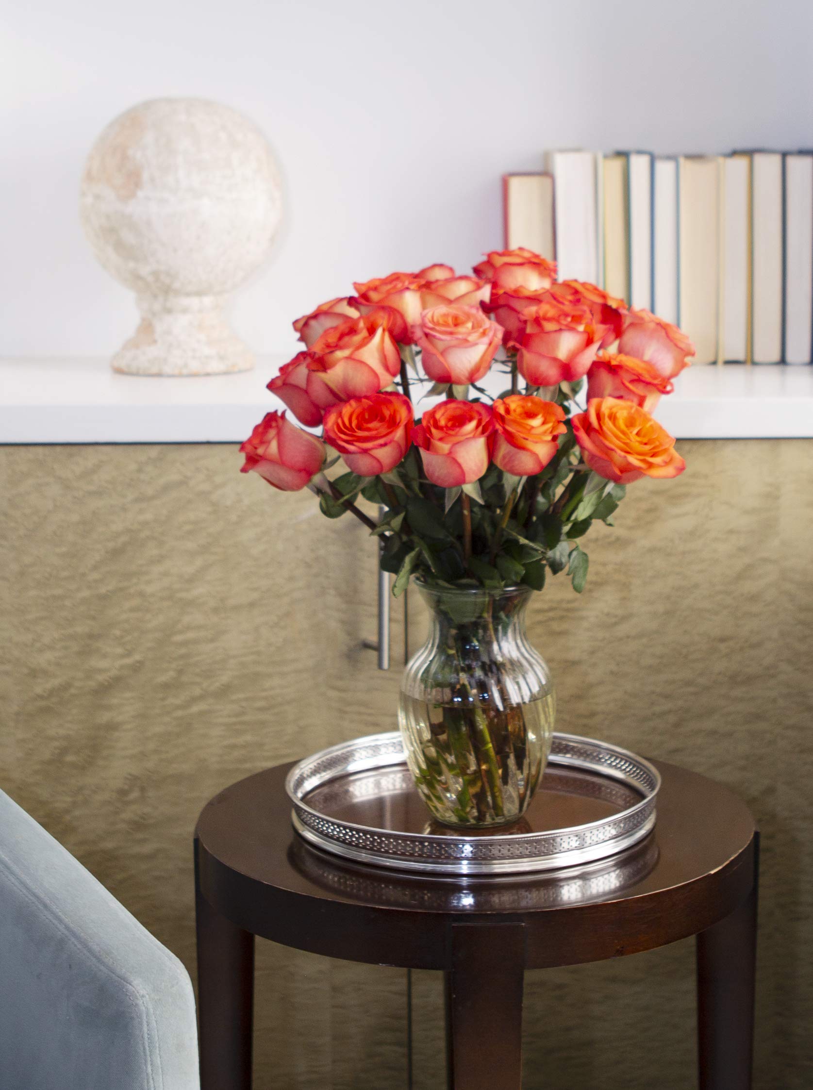 Fresh Orange Roses Bouquet - 18 Stems Premium Mother's Day Flowers | Next Day Delivery | Home Decor, Wedding Centerpiece, Anniversary Gift, Valentine's Day Present