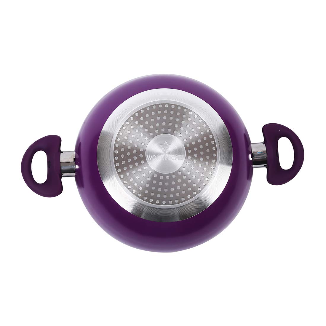 Wonderchef Royal Velvet Non-Stick Stir Fry Wok - 26cm PFOA-Free & Nickel-Free Aluminum Cookware with Glass Lid (Violet) - Perfect for Indian, Chinese & Asian Cuisine - Ideal for Sauteing, Frying & Stir-Frying at Home