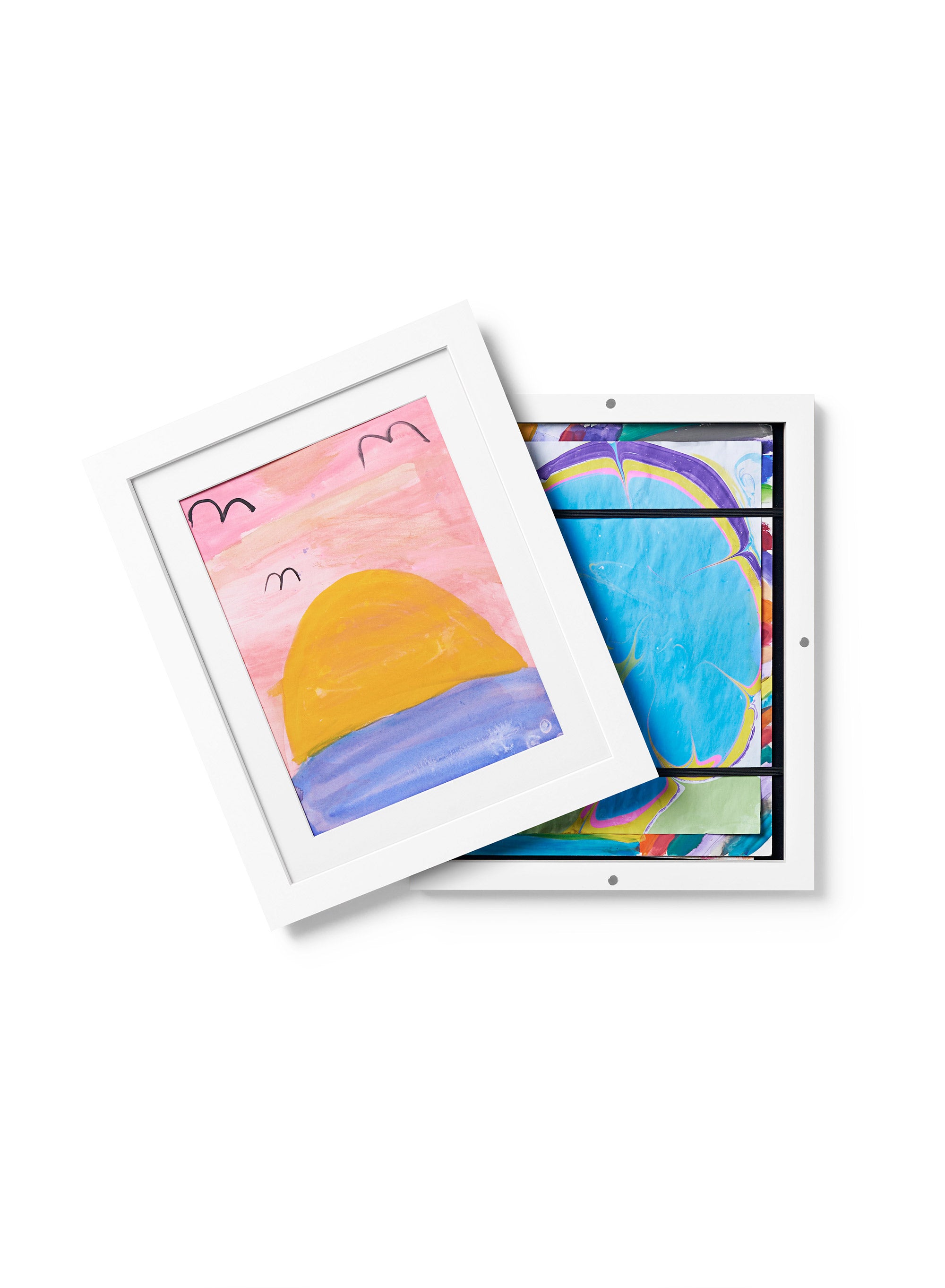 Premium White Solid Wood Kids Art Frame - 8.5x11 Inches (22x28 cm) - Perfect for Displaying Children's Drawings, School Projects & Nursery Decor