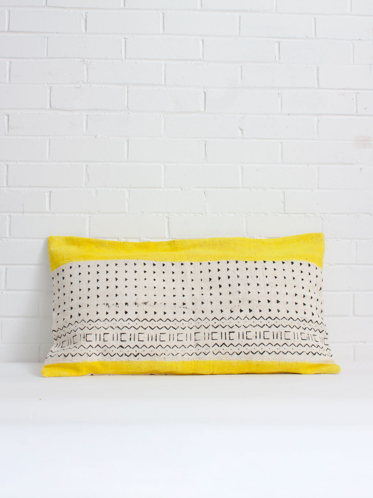 Handmade African Mudcloth Pillow Covers - Yellow and Black Striped Boho Decor for Living Room, Sofa, Bedroom - Washable Cotton Cushion Covers for Home Decor