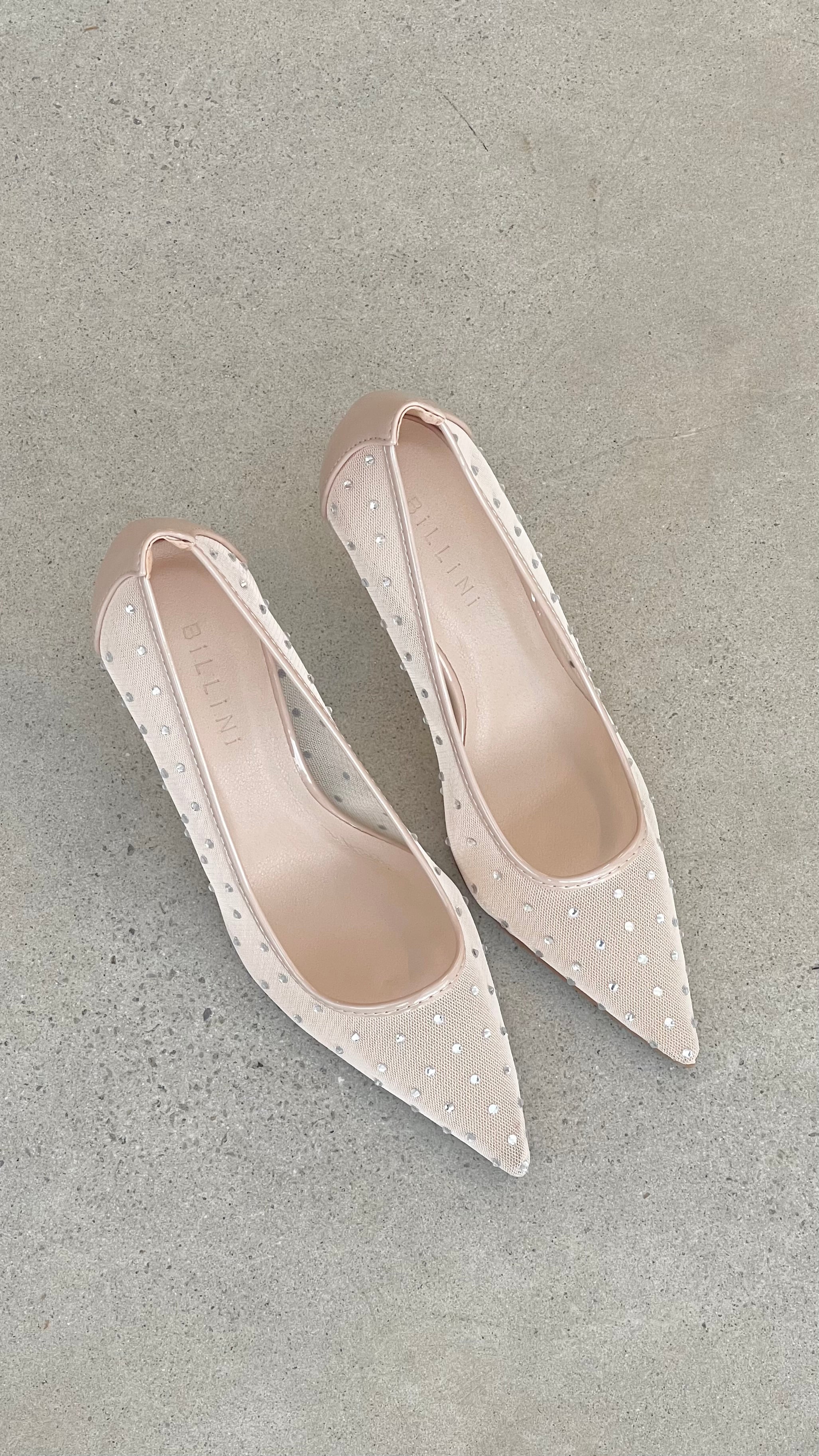 Lee Heels - Elegant Petal Mesh Diamante Women's Dress Shoes for Parties, Weddings & Special Occasions