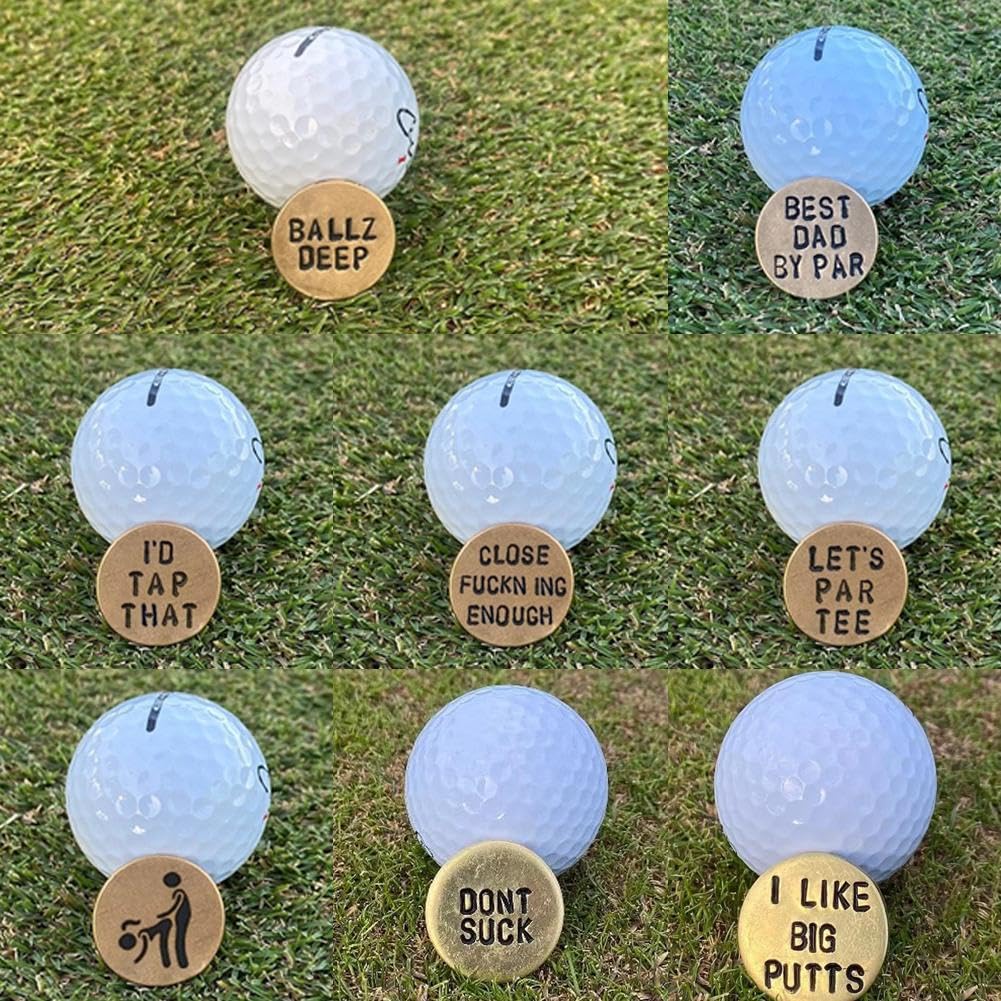 Funny Golf Ball Marker - Humorous Novelty Golf Accessories with Hilarious Sayings - 'DON'T F**KIN MISS' Golf Ball Marker & Hat Clip - Unique Golf Gag Gifts for Men & Women Golfers - Perfect for Golf Tournaments, Birthday Gifts & Golf Course Fun