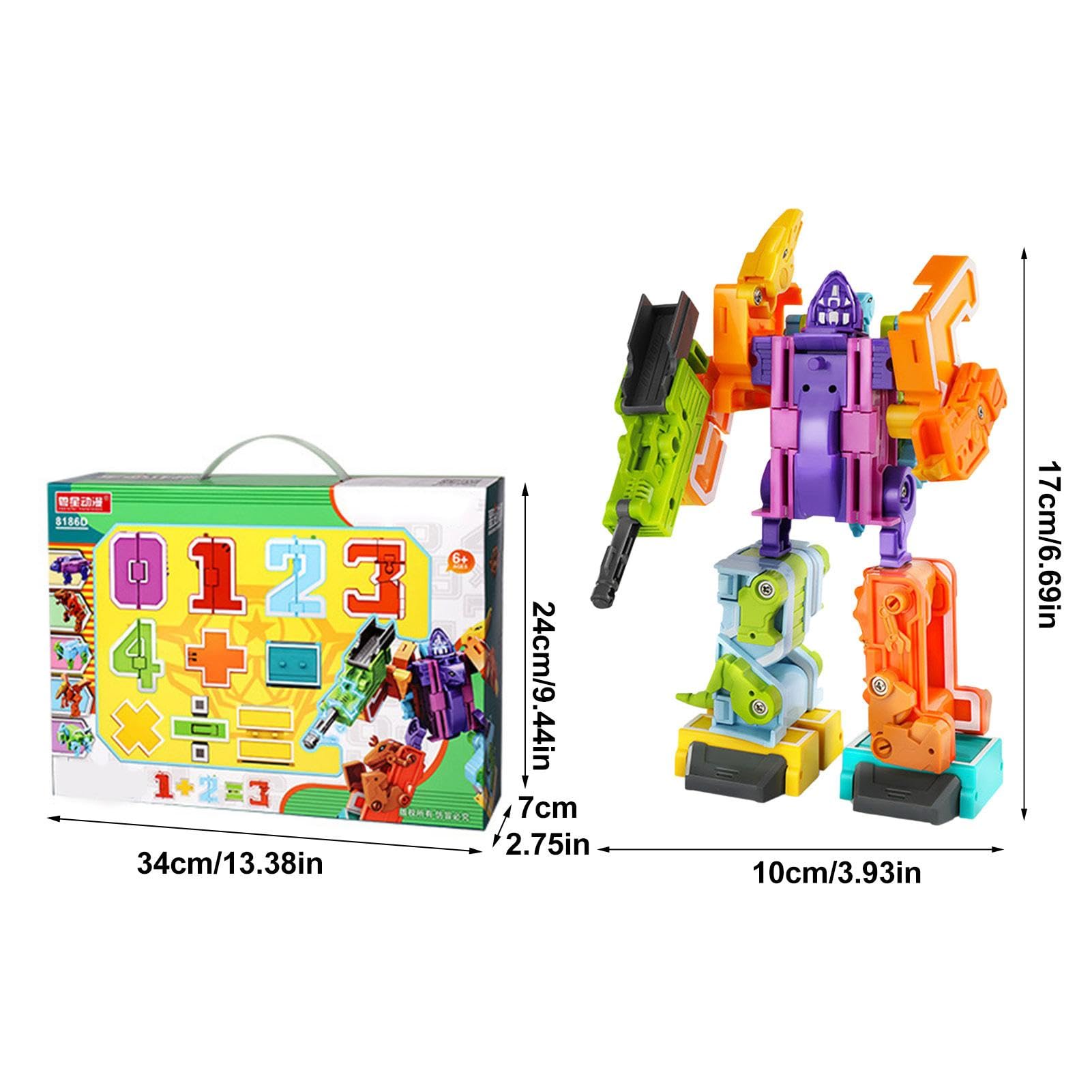 Fulenyi Transforming Number Robots - Interactive Learning Toy for Preschool Kids | STEM Educational Robot Action Figures for Boys & Girls | Perfect for Classroom Activities & Birthday Gifts