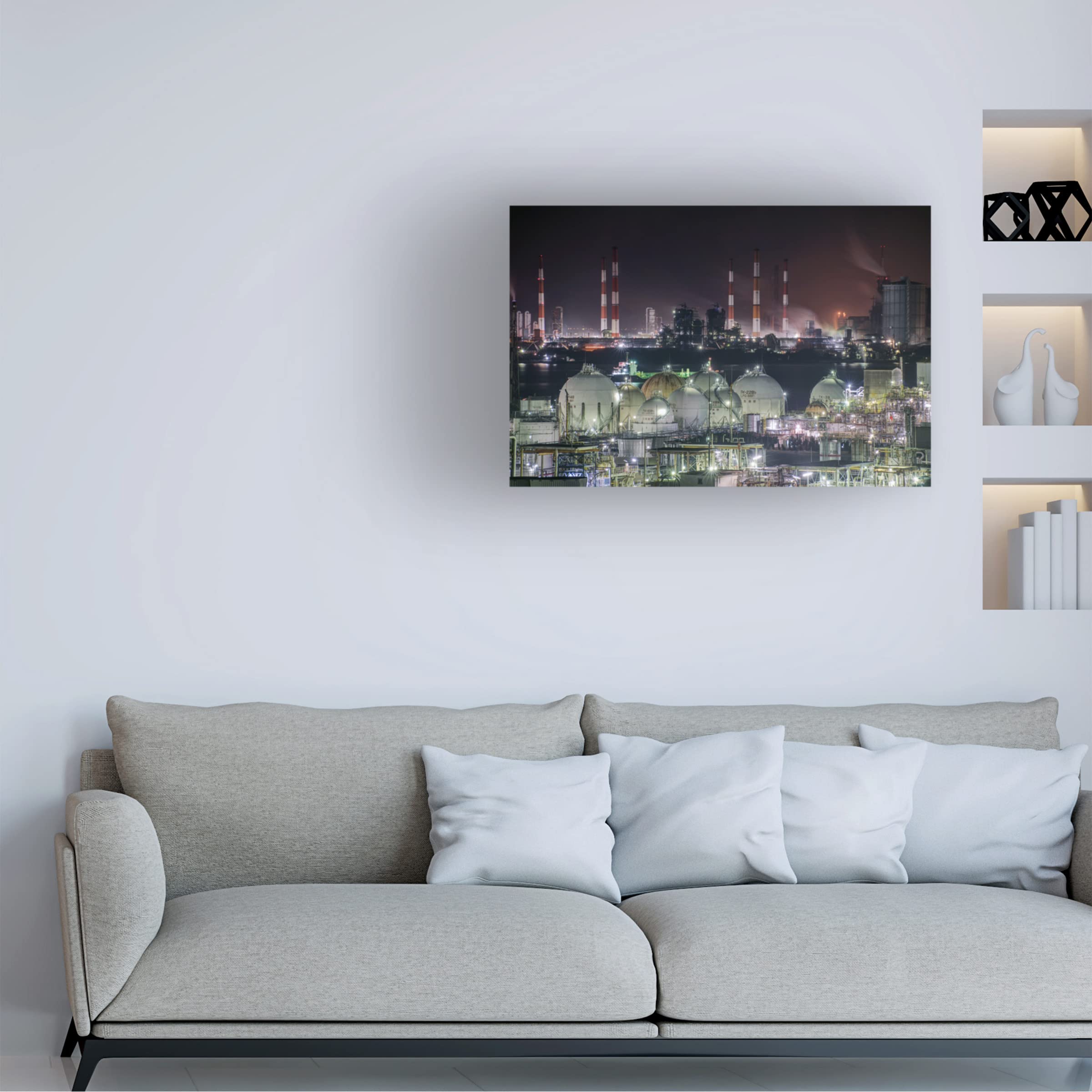 Trademark Fine Art 'Technoscape' Canvas Wall Art by Tomoshi Hara - Modern Abstract Painting for Living Room, Bedroom & Office Decor