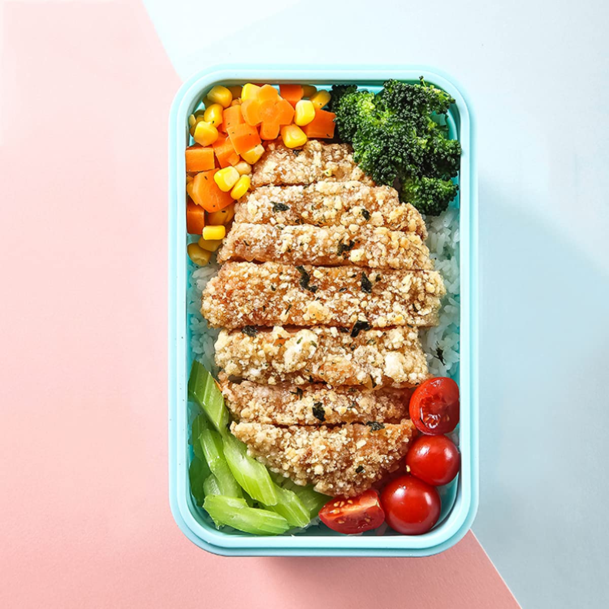 BJ Collapsible Food Storage Containers with Lids - 4-Piece Rectangle BPA-Free Meal Prep Bowls Set | Space-Saving Stackable Design for Camping, RV Travel & Home Kitchen Organization | Dishwasher Safe & Leak-Proof Blue Containers