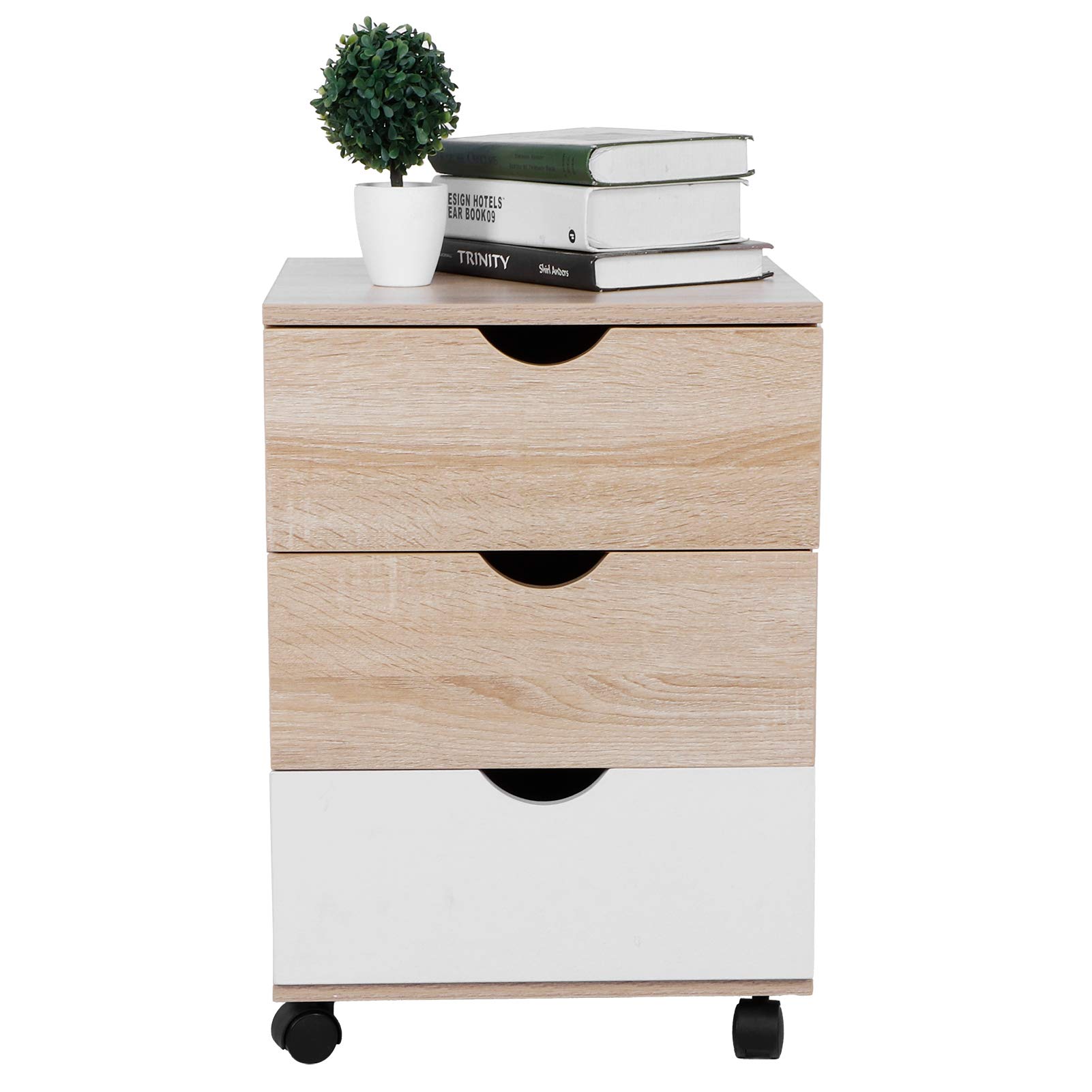 EVTSCAN Mobile Nightstand with 3 Drawers - Rolling Bedside Table, File Storage Cabinet for Bedroom, Home Office & Small Spaces - Perfect for Apartment Living, Dorm Rooms & Guest Bedrooms
