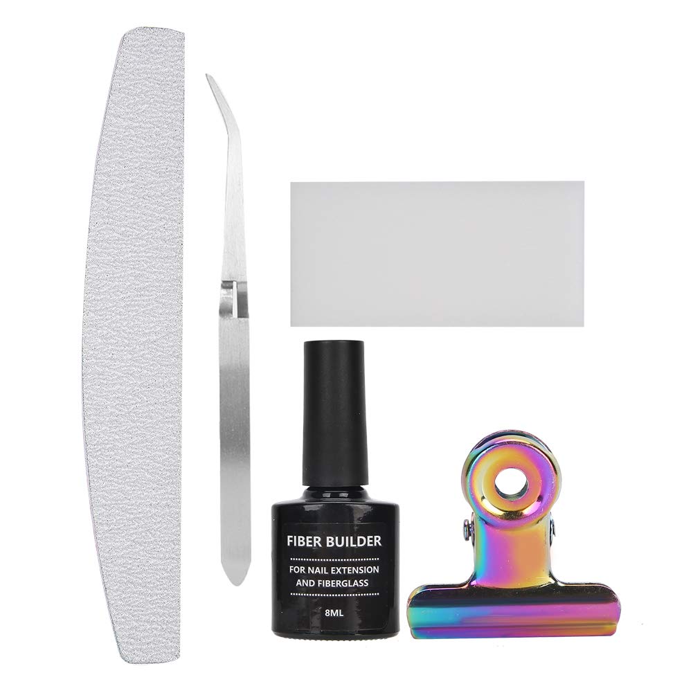 Professional Manicure Pedicure Set - 12-Piece Nail Care Kit with Buffers, Files, Non-Woven Silk Fiberglass Extensions, Tweezers & Shaped Clips for Gel Nail Art | Perfect for Home Salon, Travel & Gift Giving