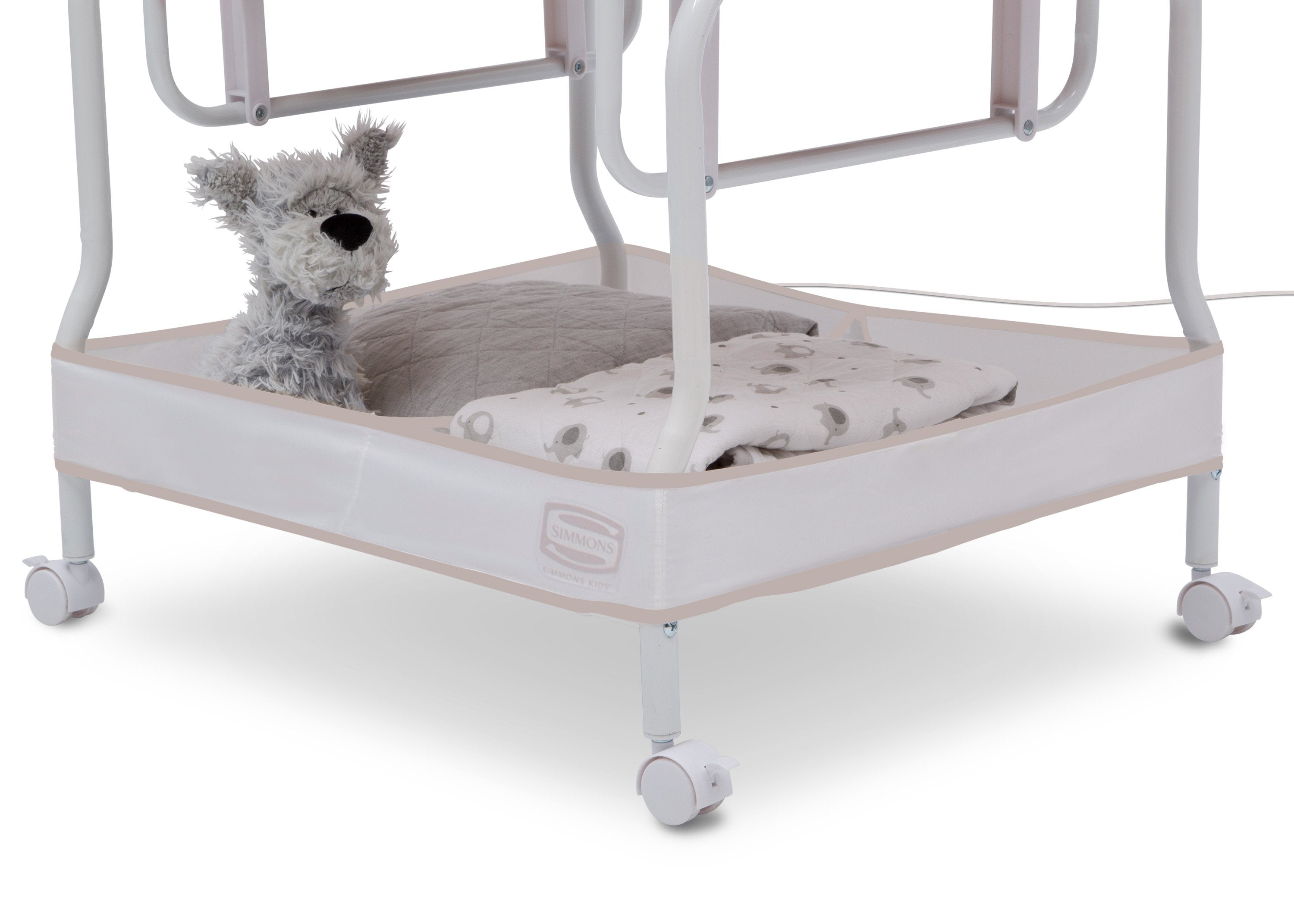 Simmons Kids Silent Auto Gliding Deluxe Bassinet - Ultra Quiet Baby Crib with Smooth Motion for Newborns & Infants | Perfect for Nursery, Bedroom & Travel Use
